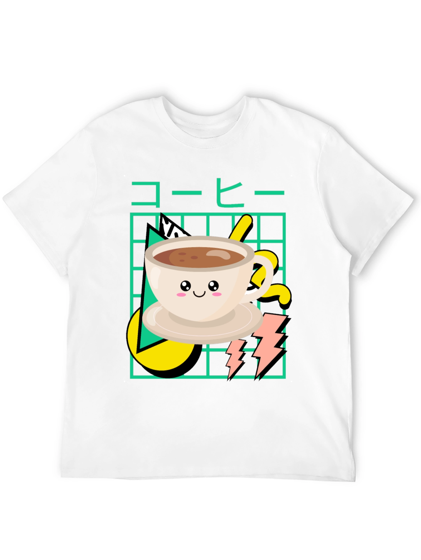 Kawaii Coffee Graphic T-Shirt - Retro 80s Design