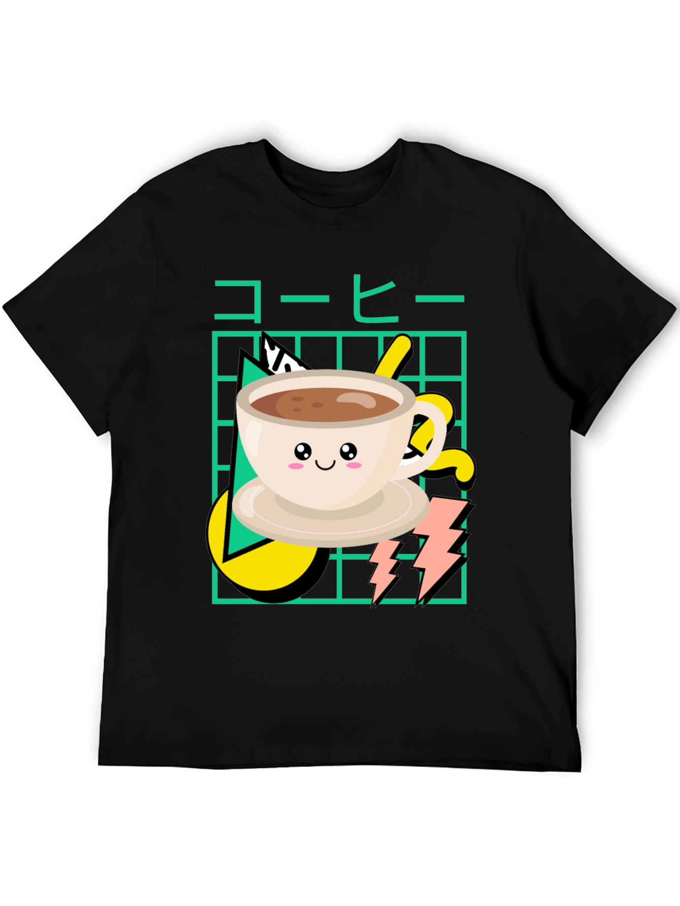 Kawaii Coffee Graphic T-Shirt - Retro 80s Design
