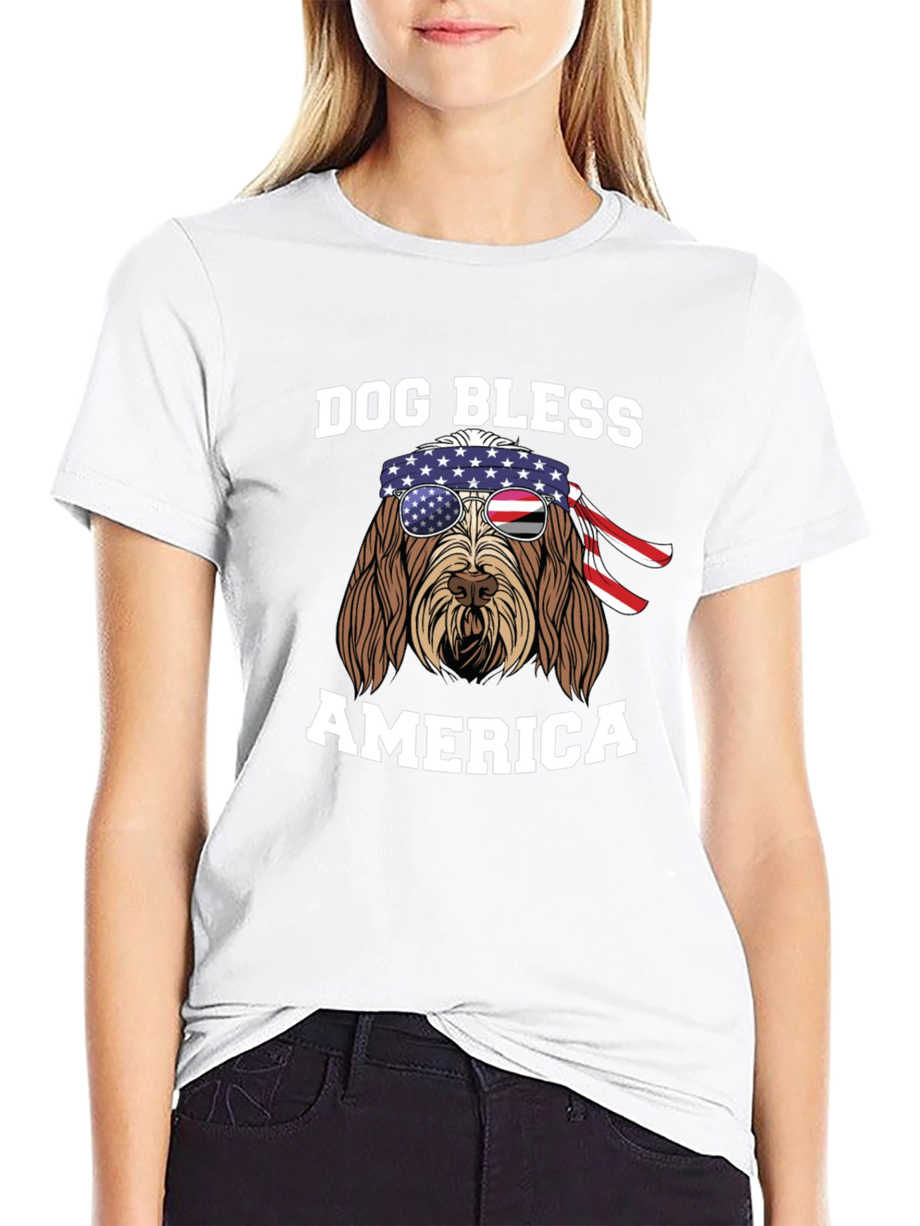 Dog Bless America T-Shirt - Patriotic Pup Tee