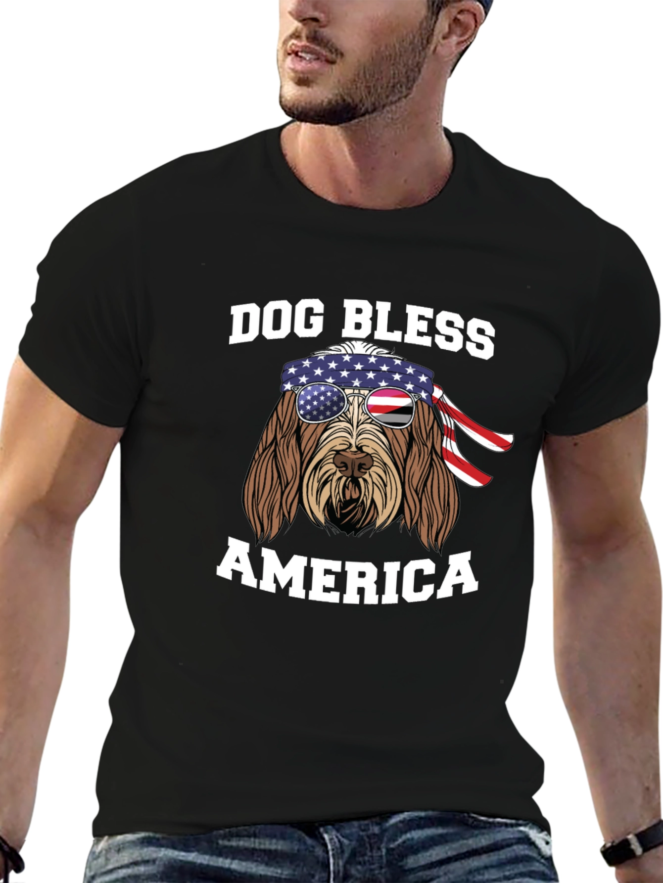 Dog Bless America T-Shirt - Patriotic Pup Tee