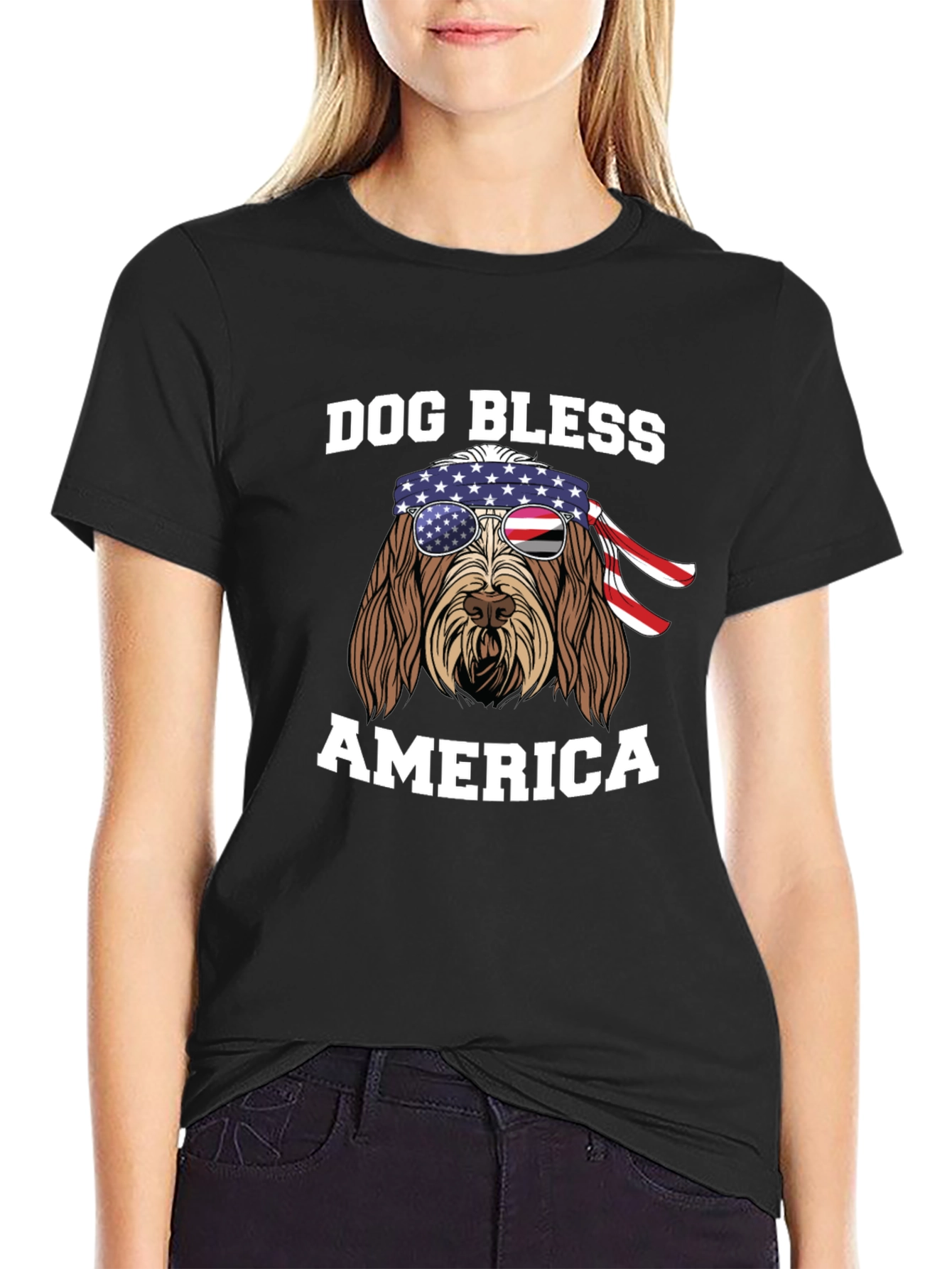 Dog Bless America T-Shirt - Patriotic Pup Tee