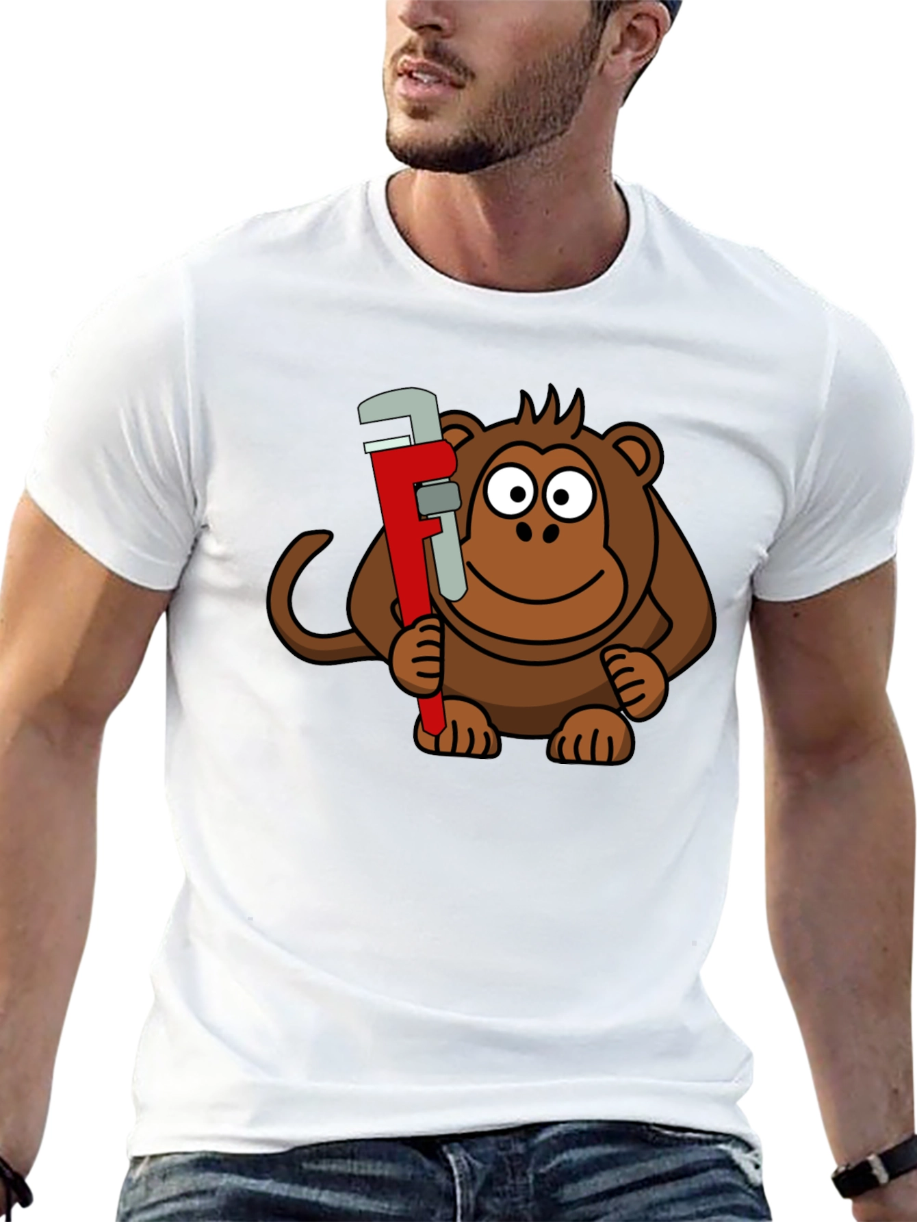 Monkey Wrench Graphic Tee - Black Cotton T-Shirt