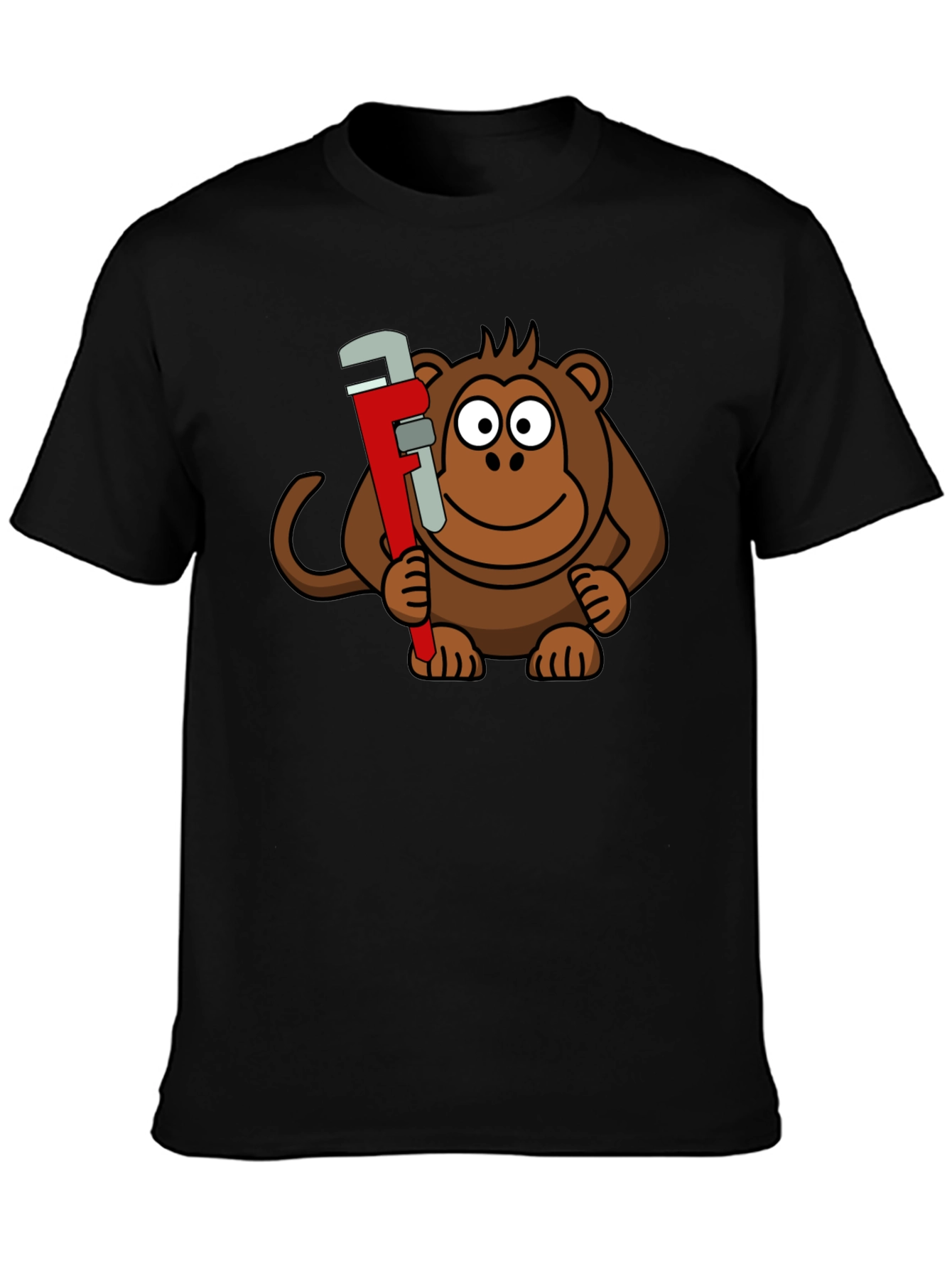 Monkey Wrench Graphic Tee - Black Cotton T-Shirt