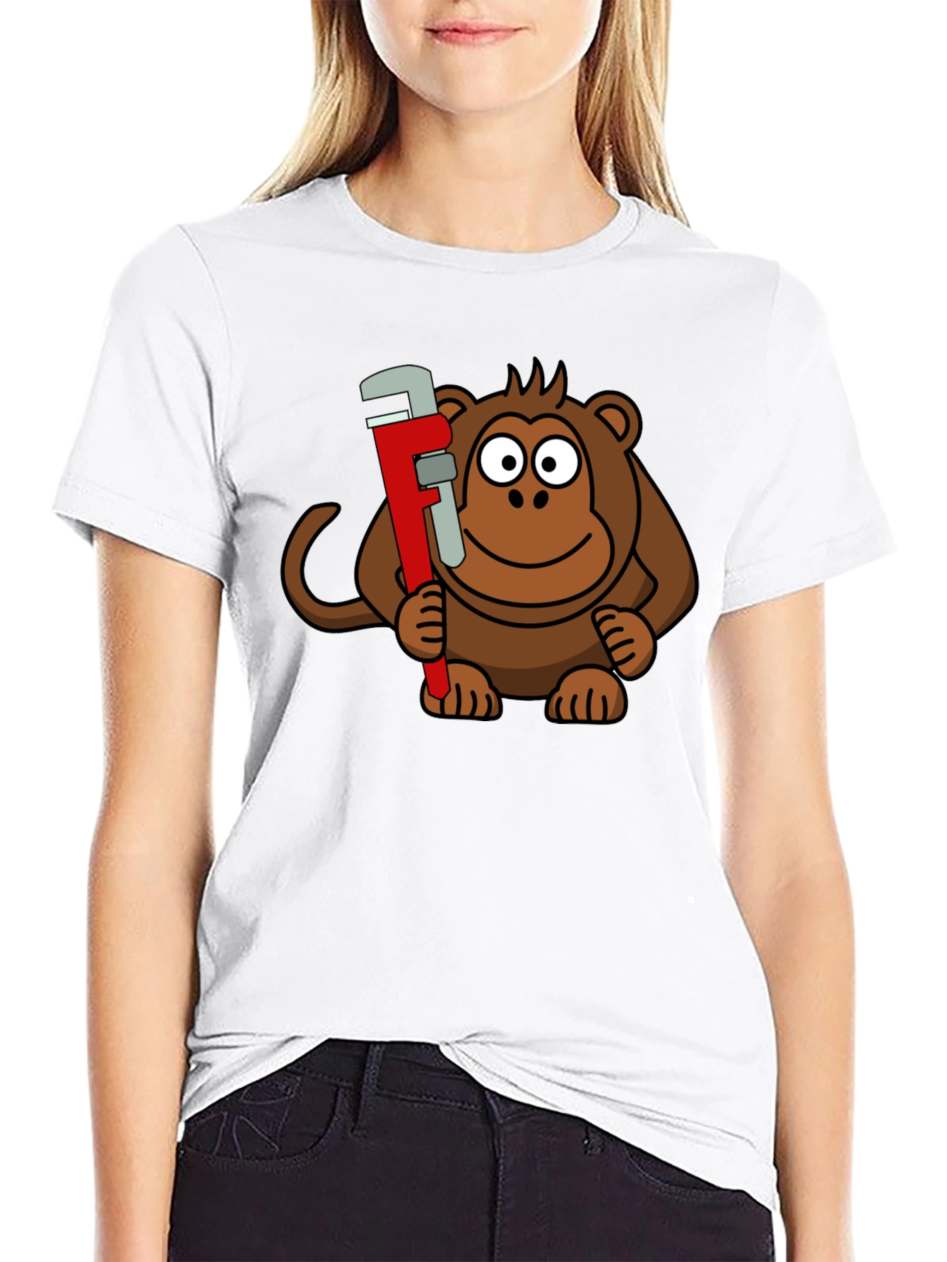 Monkey Wrench Graphic Tee - Black Cotton T-Shirt