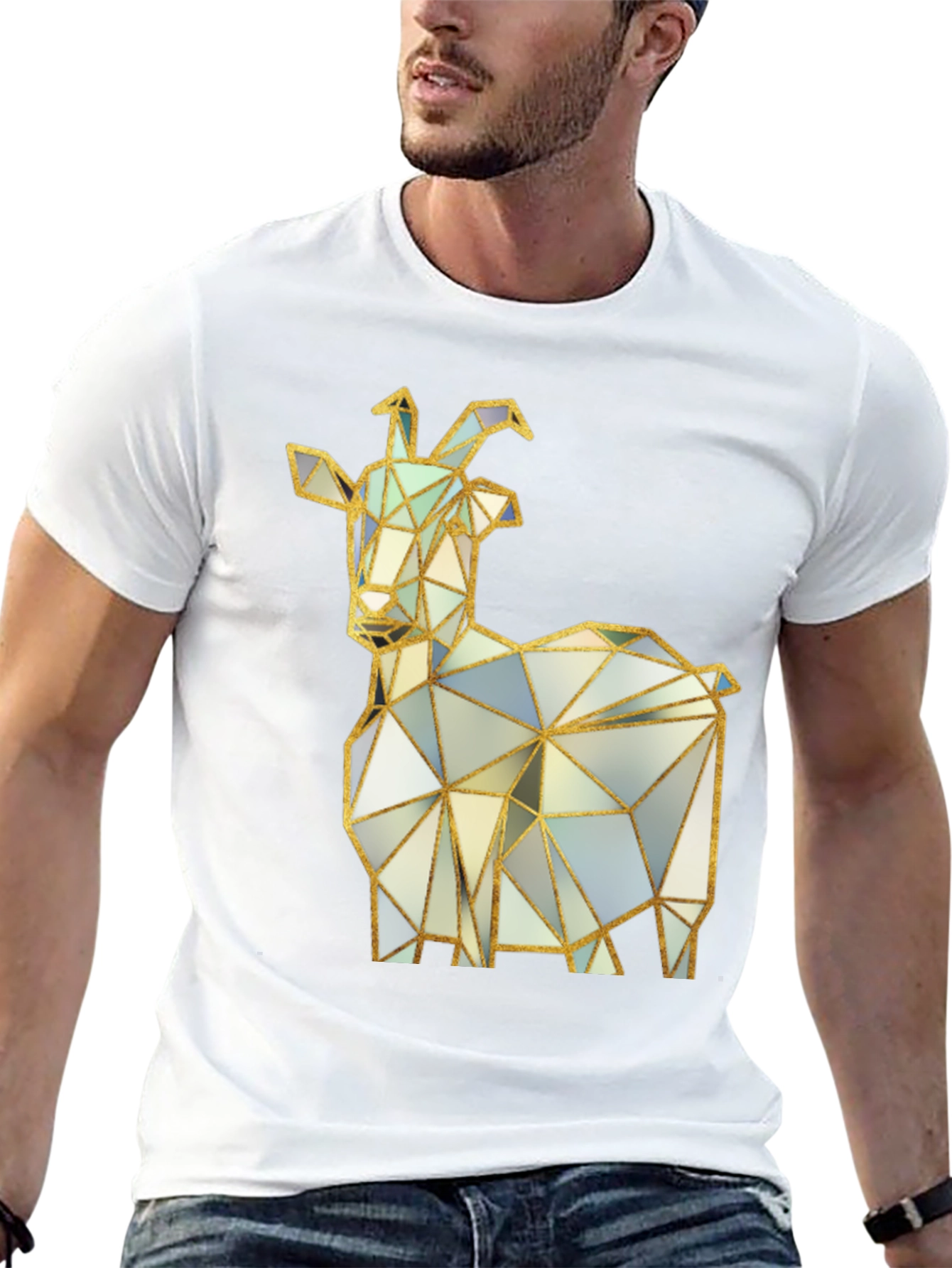 Geometric Goat T-Shirt - Black