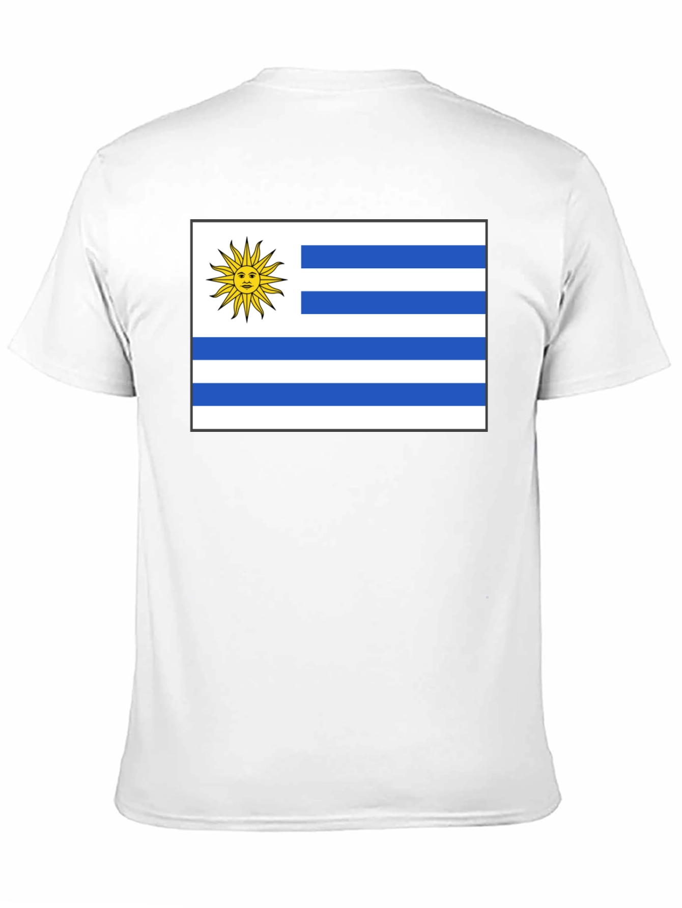 Uruguay Flag Graphic Tee - Black Cotton T-Shirt