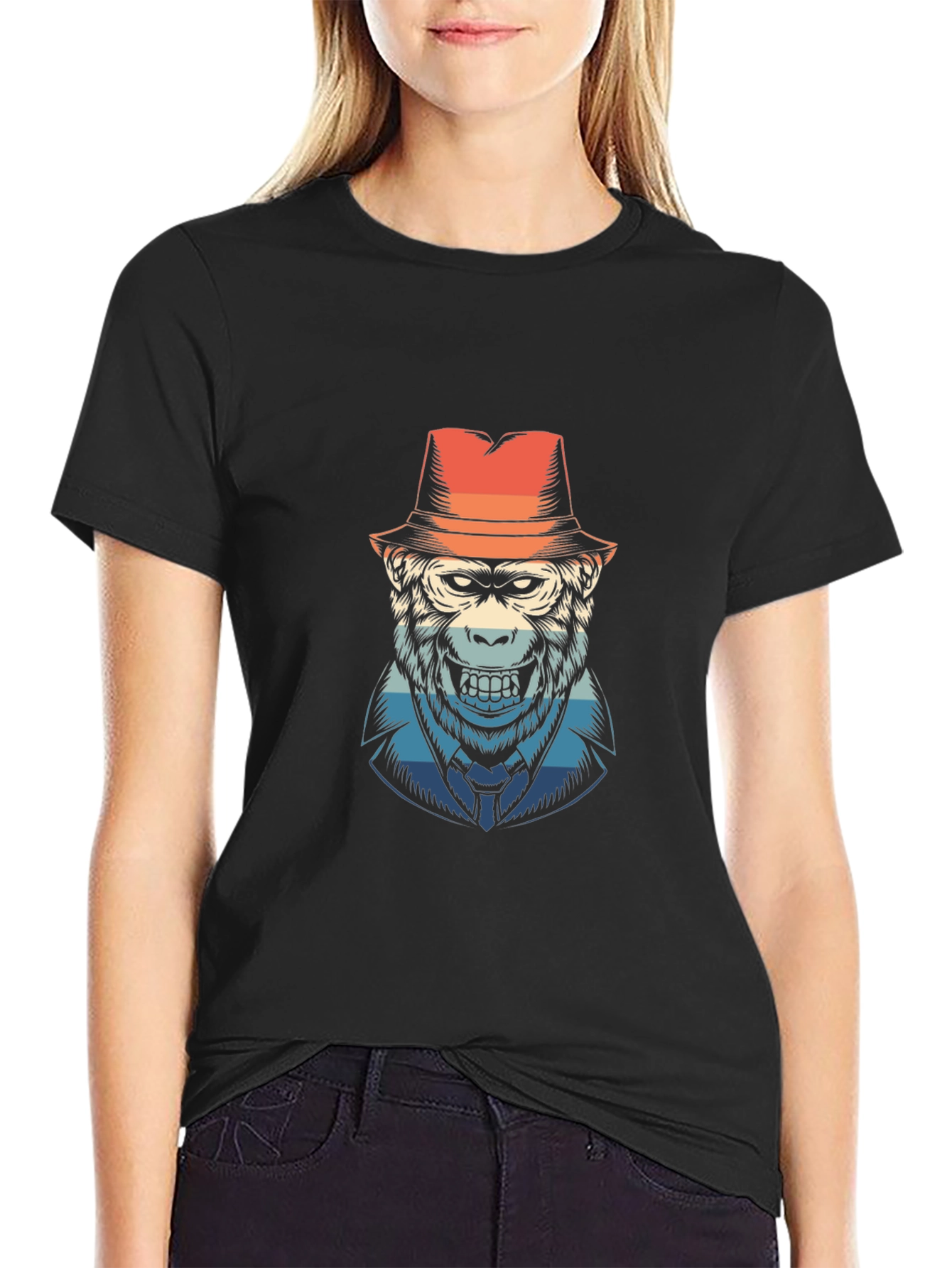 Cool Ape Fedora Graphic T-Shirt