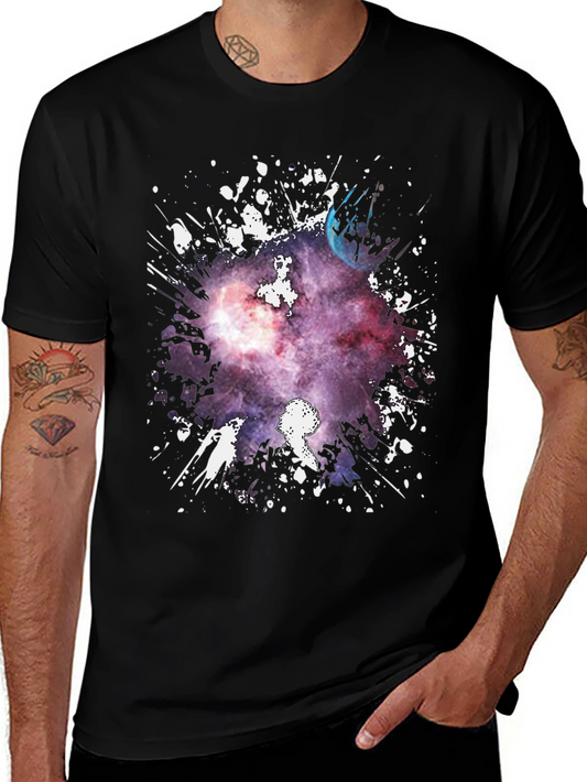 Galaxy Print Black T-Shirt
