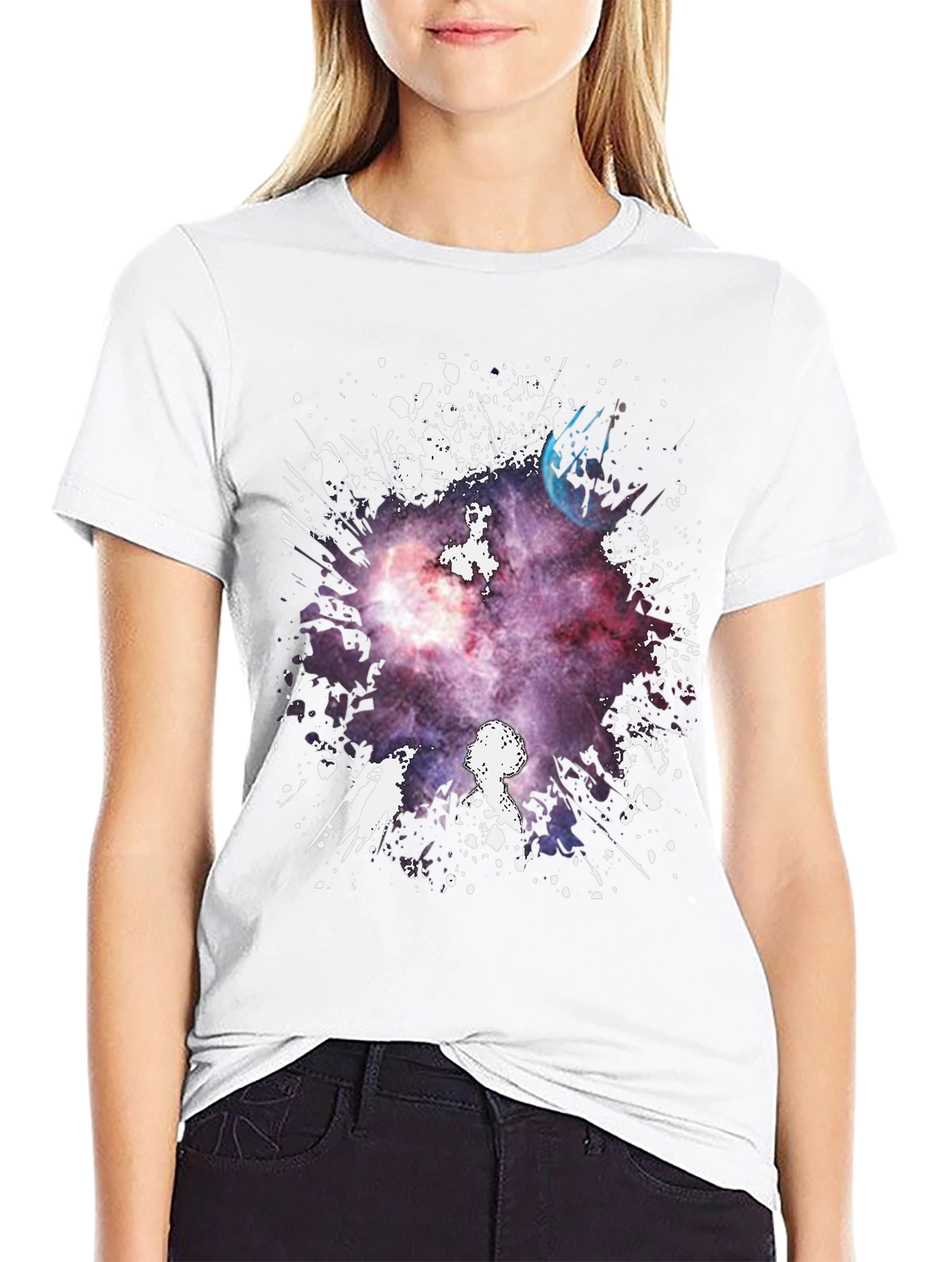 Galaxy Print Black T-Shirt
