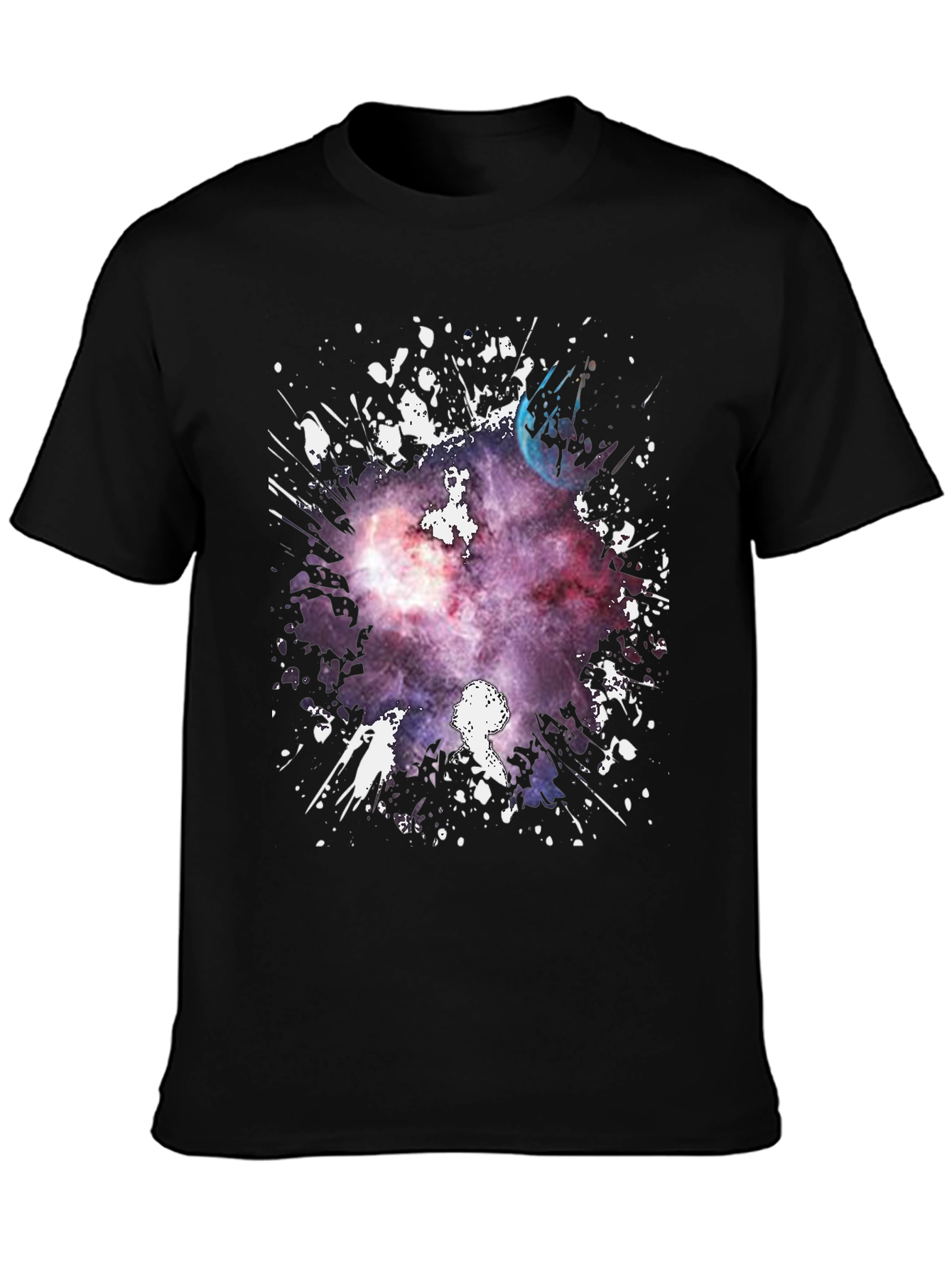 Galaxy Print Black T-Shirt
