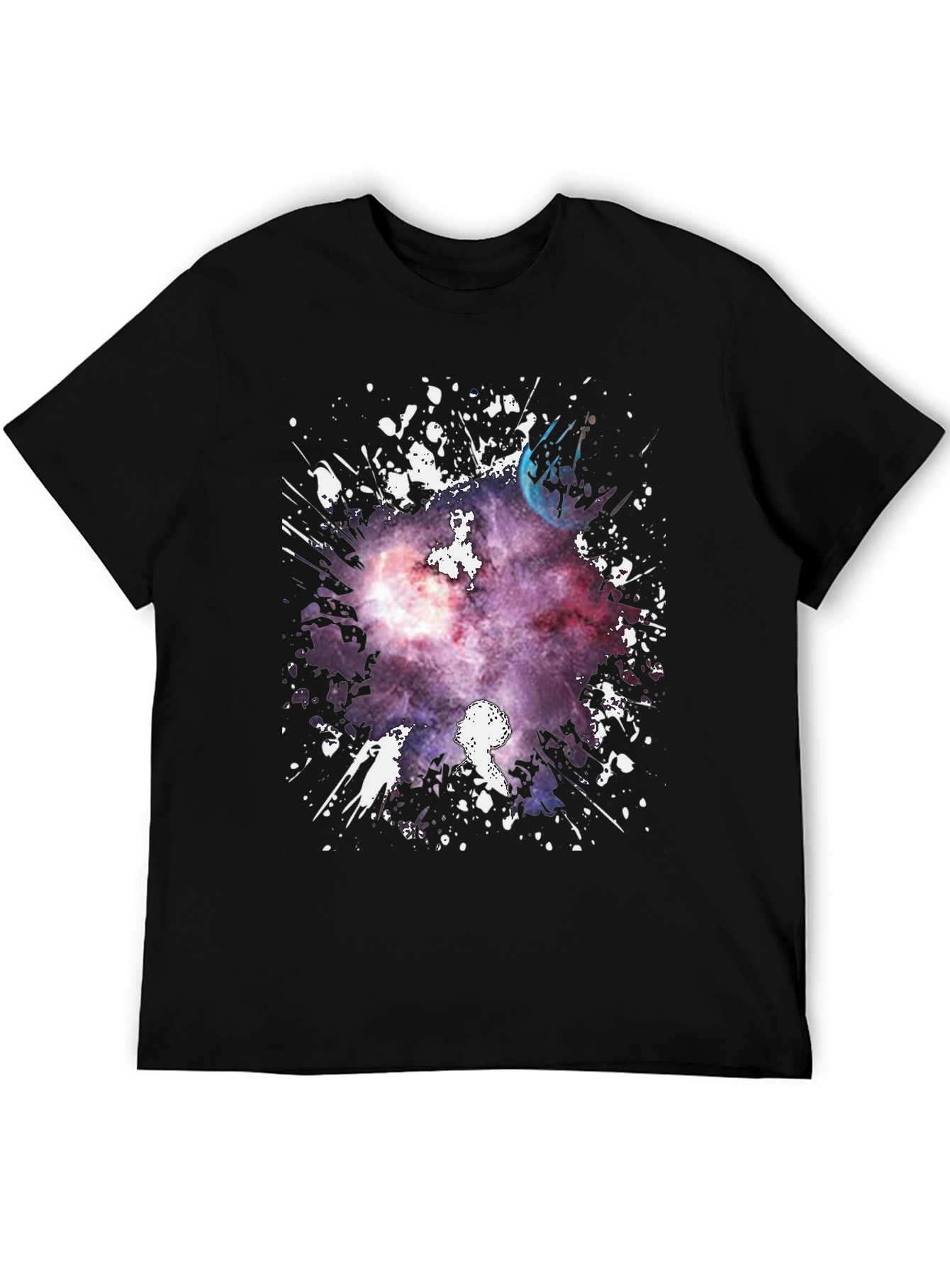 Galaxy Print Black T-Shirt