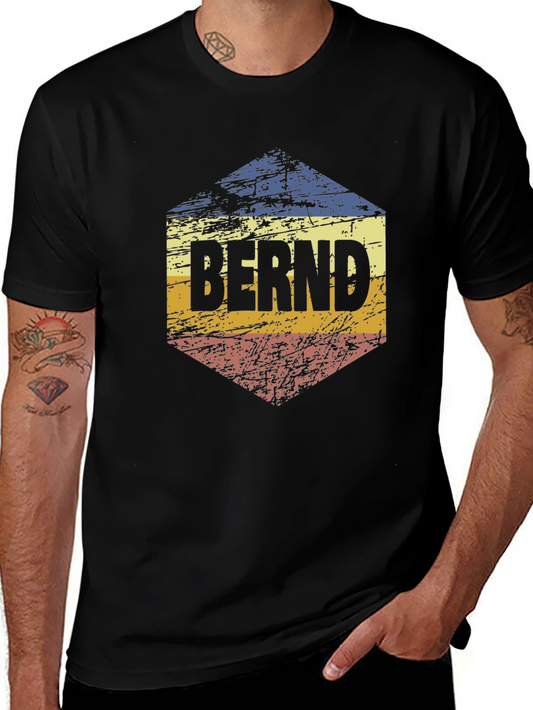 BERND Graphic Tee - Distressed Retro Hexagon Design