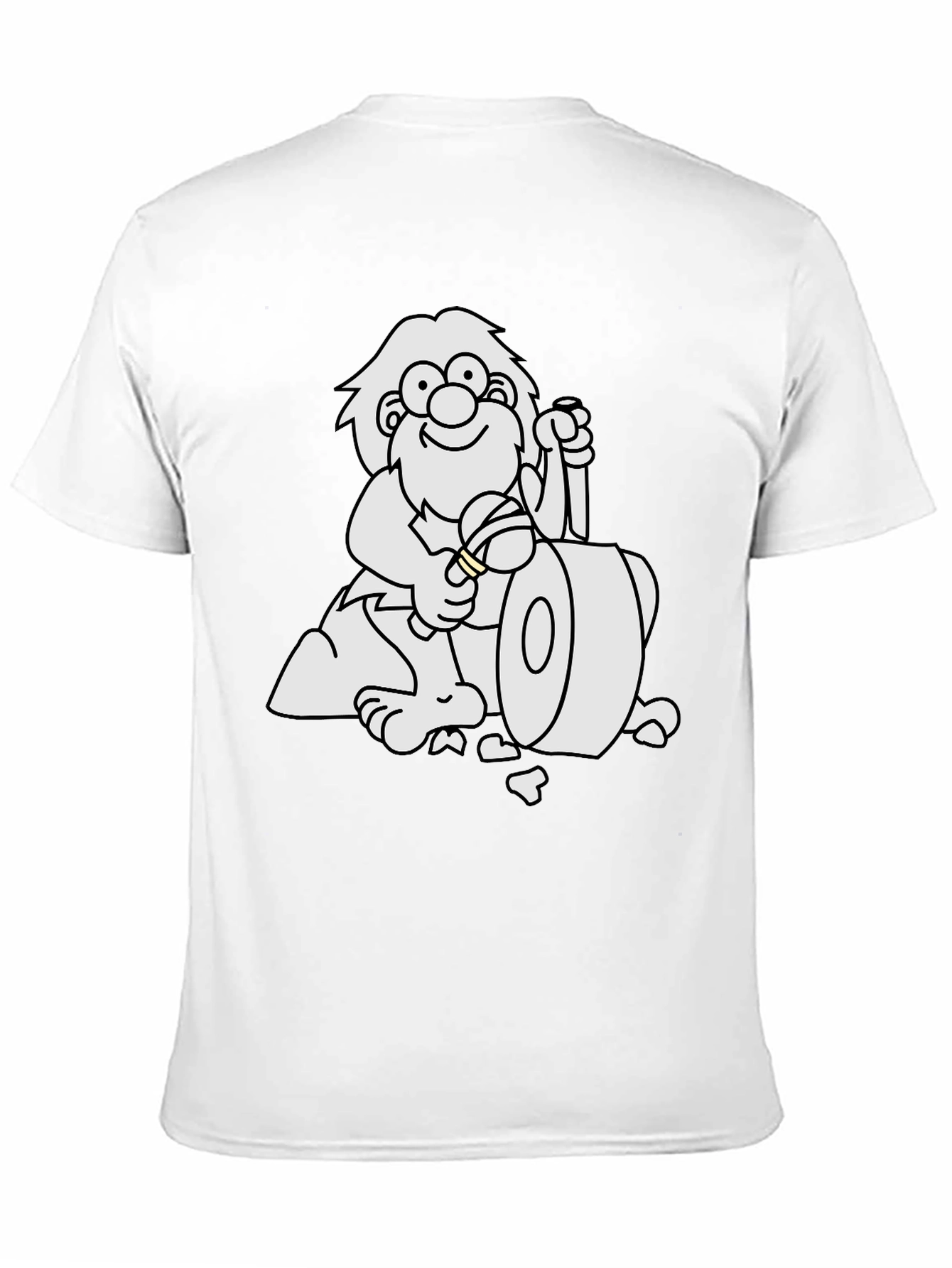 Cartoon Caveman Club Black T-Shirt