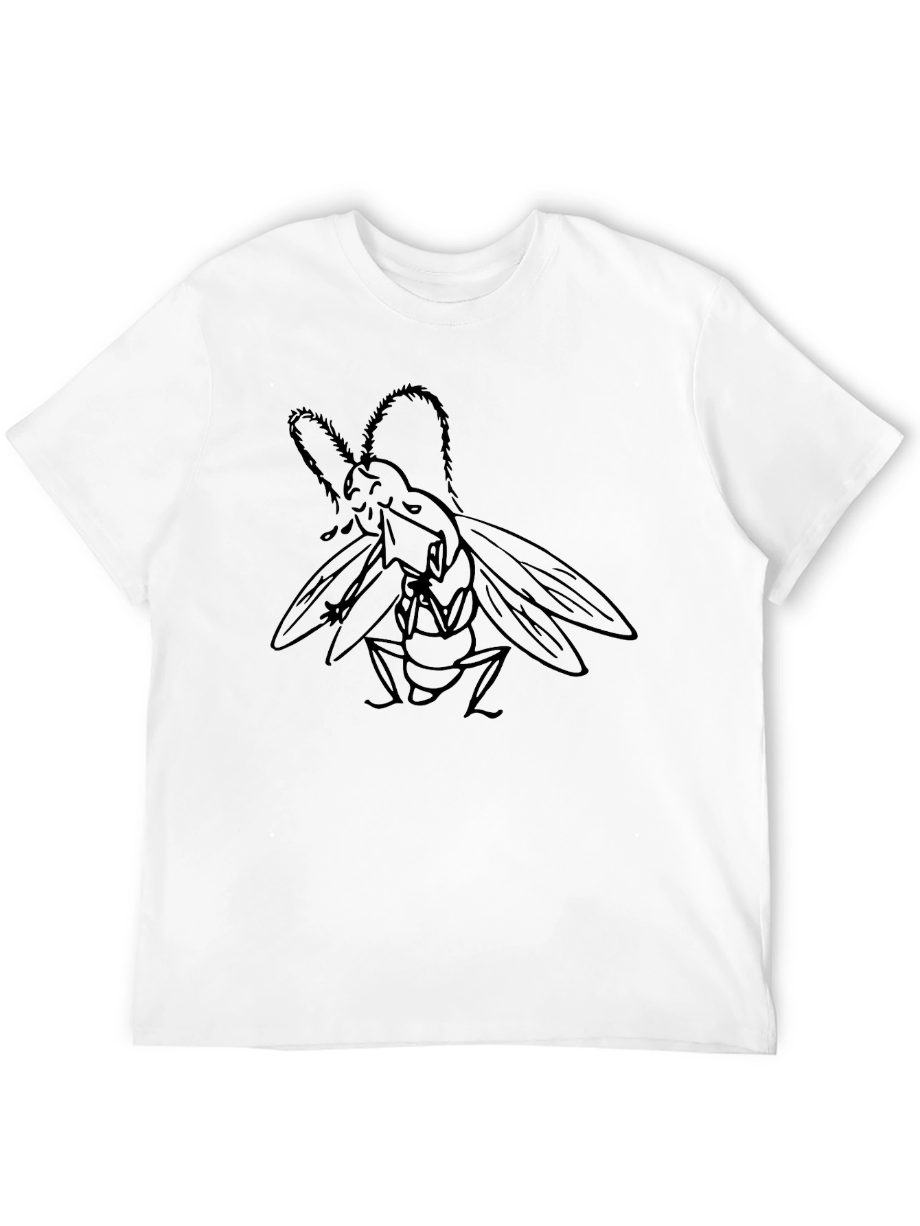 Black T-Shirt with Chainsaw Fly Graphic Tee