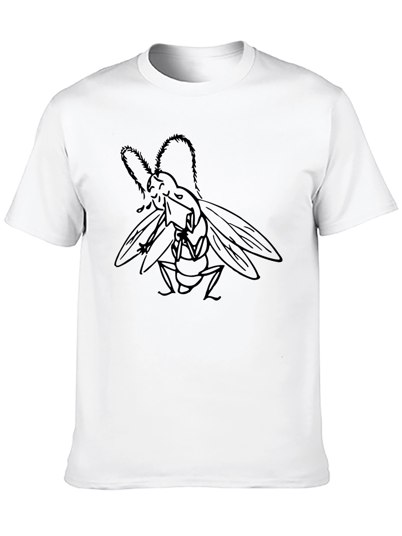 Black T-Shirt with Chainsaw Fly Graphic Tee
