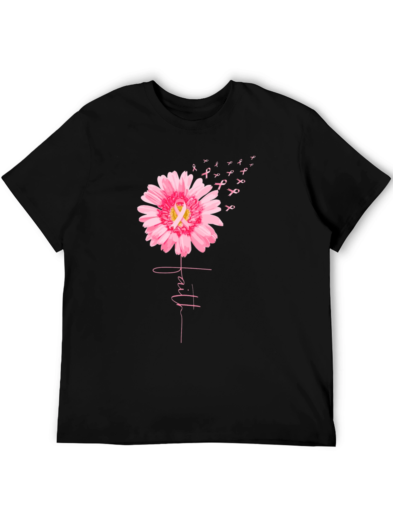 Faith Flower Breast Cancer Awareness T-Shirt