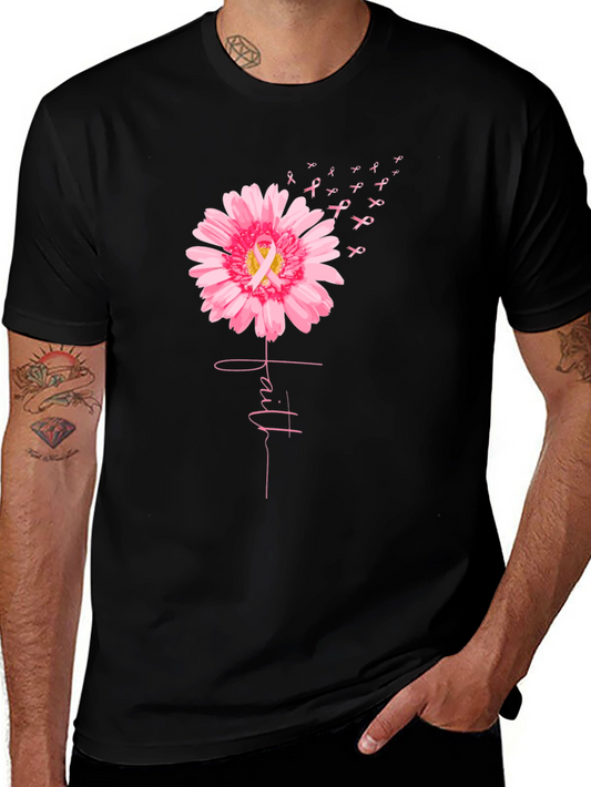 Faith Flower Breast Cancer Awareness T-Shirt