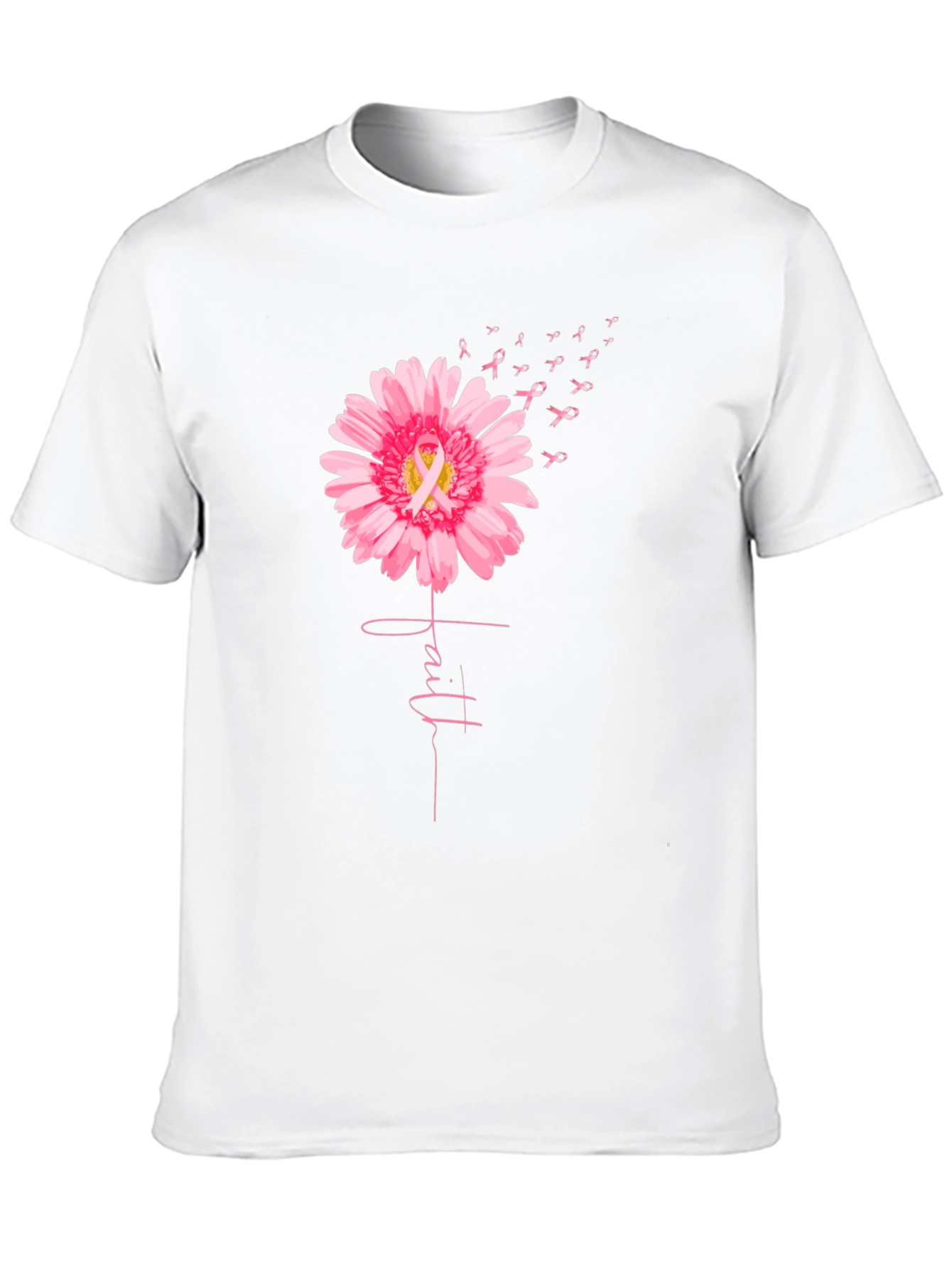 Faith Flower Breast Cancer Awareness T-Shirt