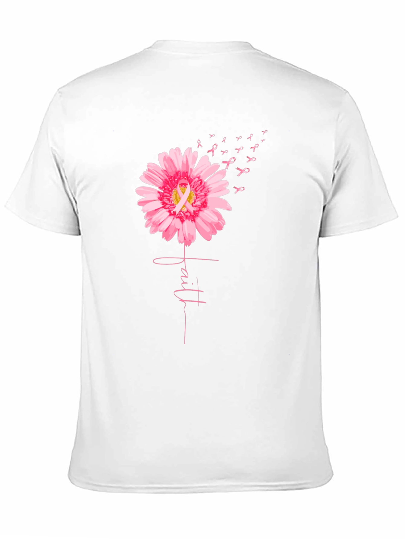 Faith Flower Breast Cancer Awareness T-Shirt
