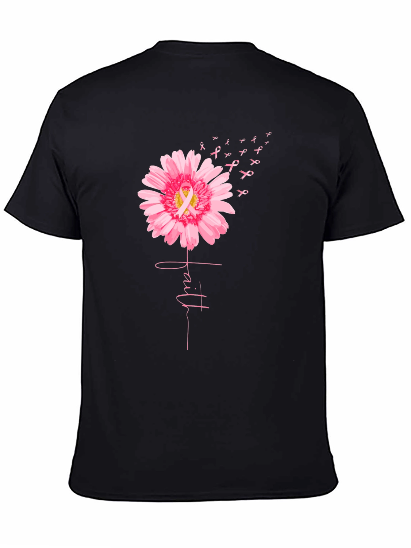Faith Flower Breast Cancer Awareness T-Shirt