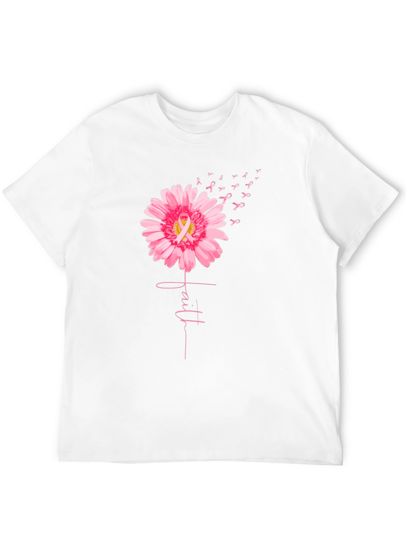 Faith Flower Breast Cancer Awareness T-Shirt