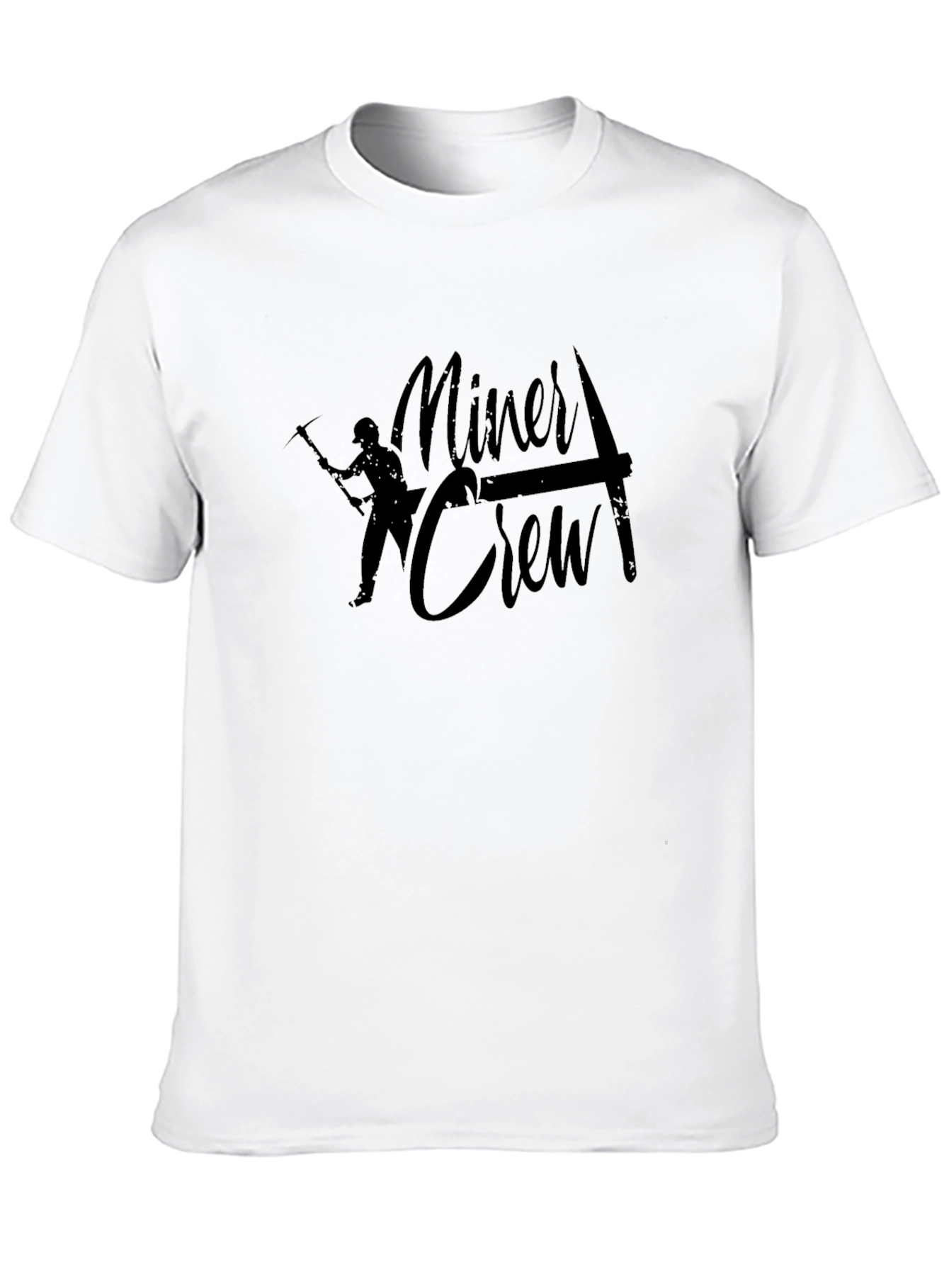 Miner Crew Graphic T-Shirt - Black Cotton Tee