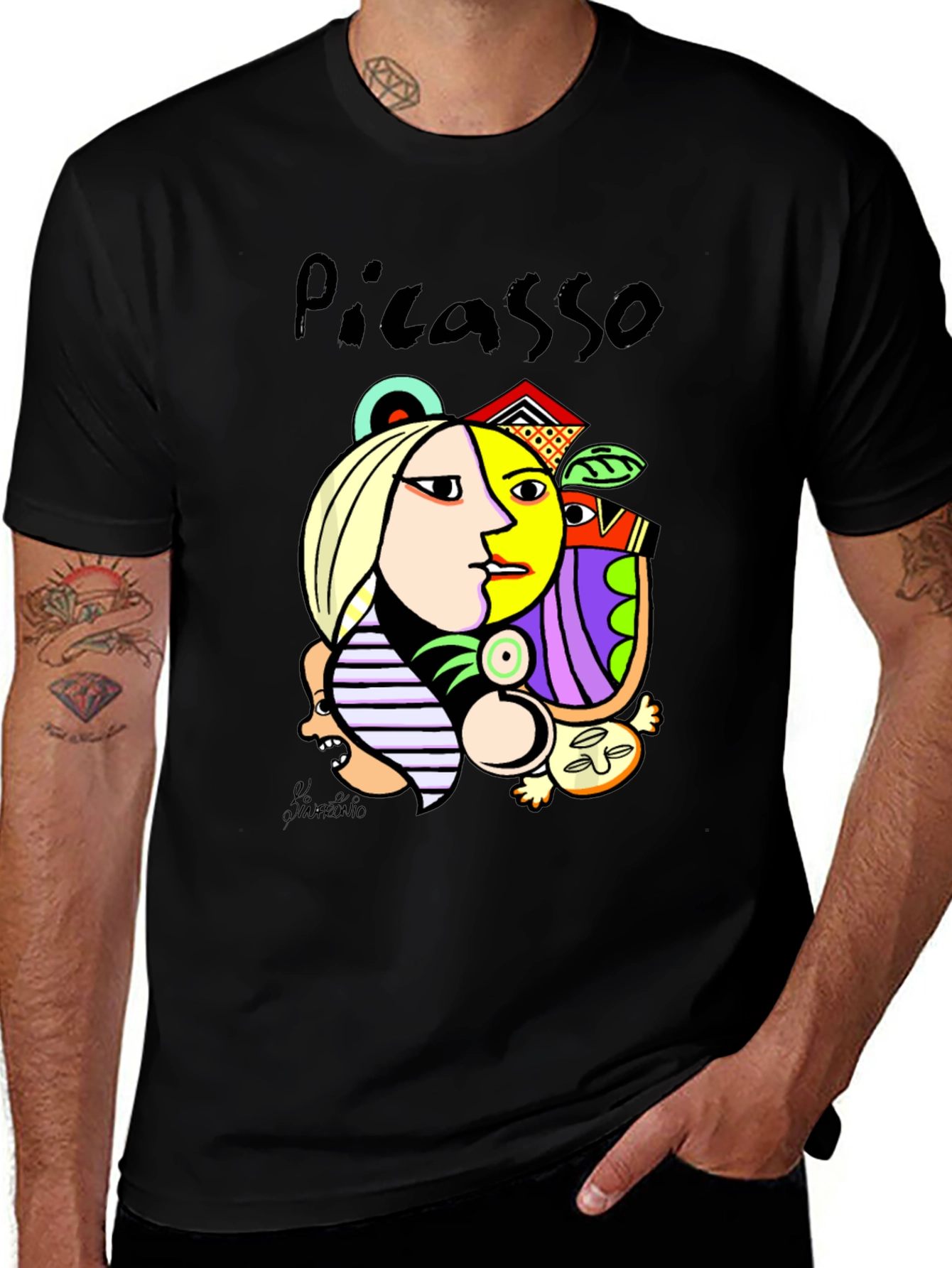 Picasso Style Graphic Tee - Unique Art T-Shirt