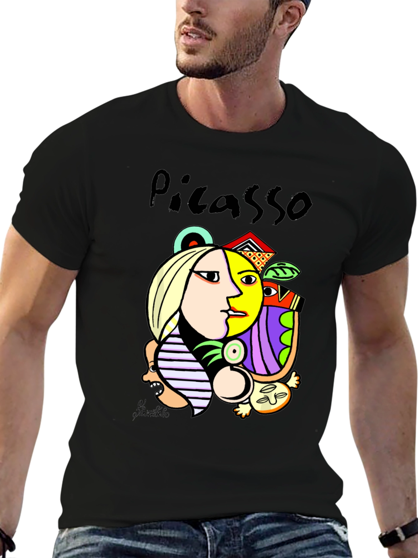 Picasso Style Graphic Tee - Unique Art T-Shirt