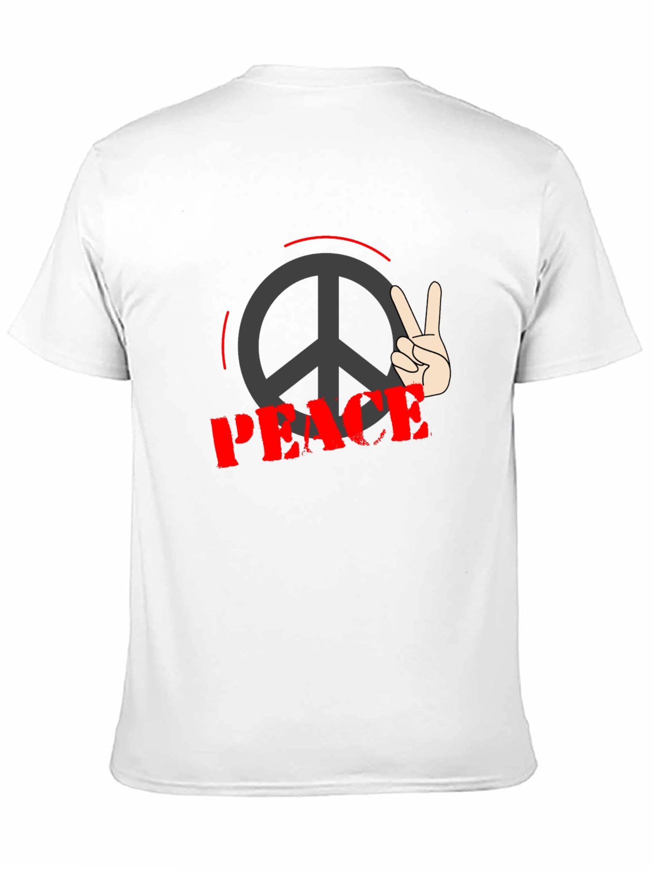 Peace Sign Graphic Black T-Shirt