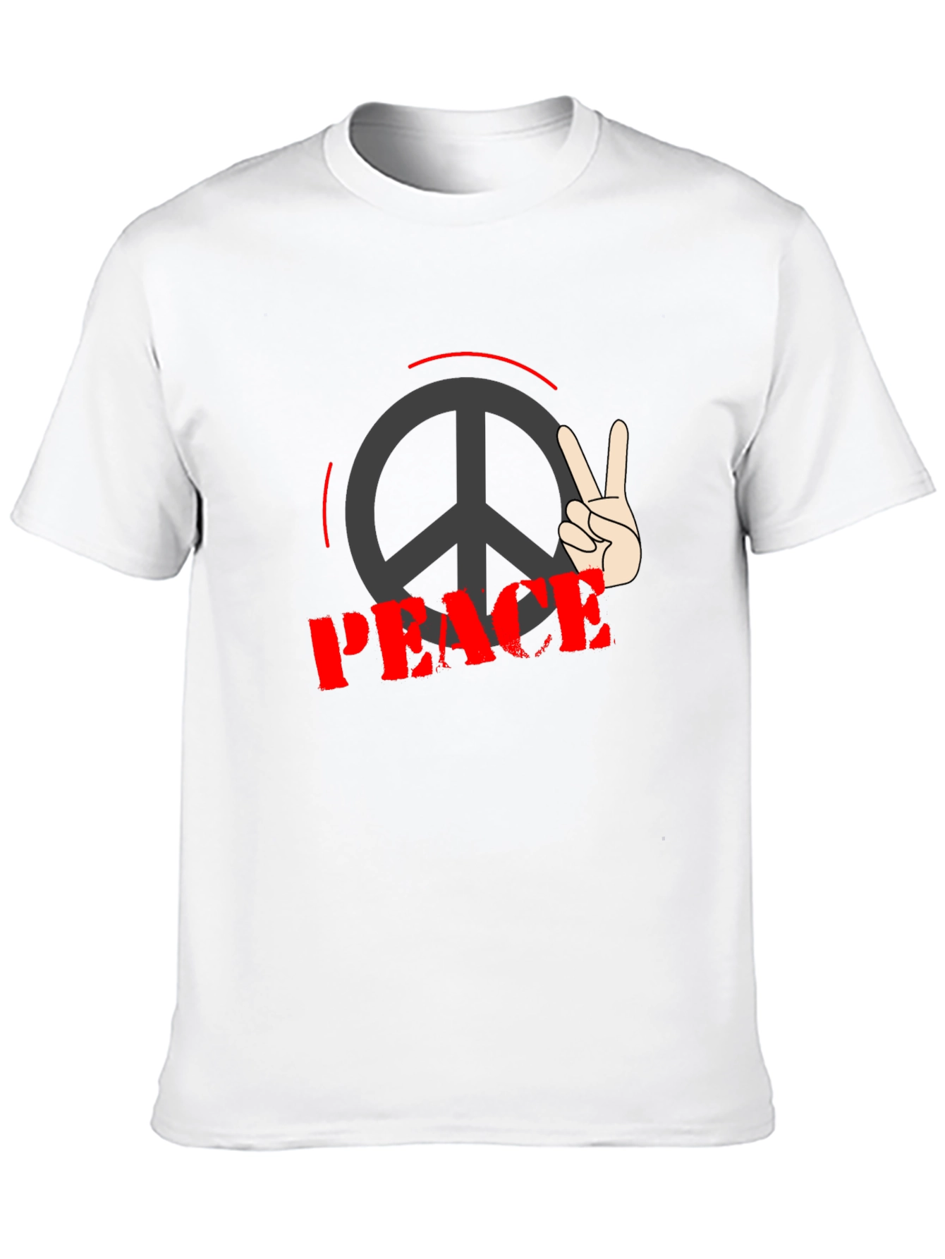 Peace Sign Graphic Black T-Shirt