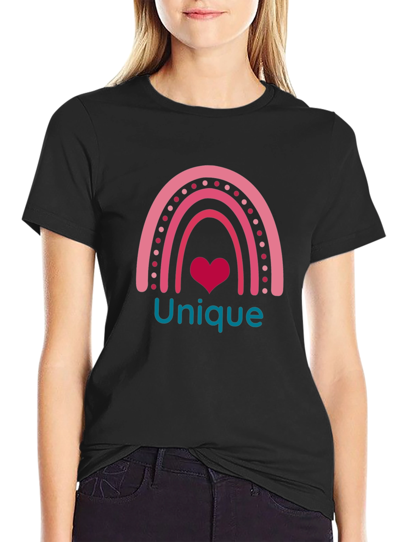 Unique Rainbow Heart Tee