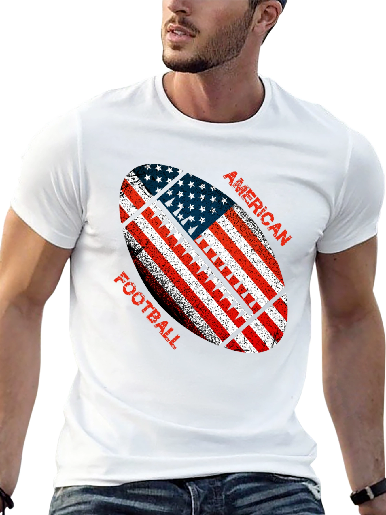 American Football USA Flag T-Shirt