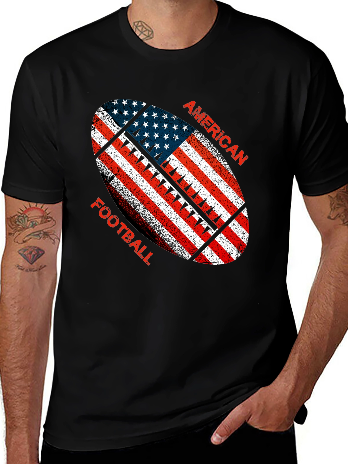 American Football USA Flag T-Shirt