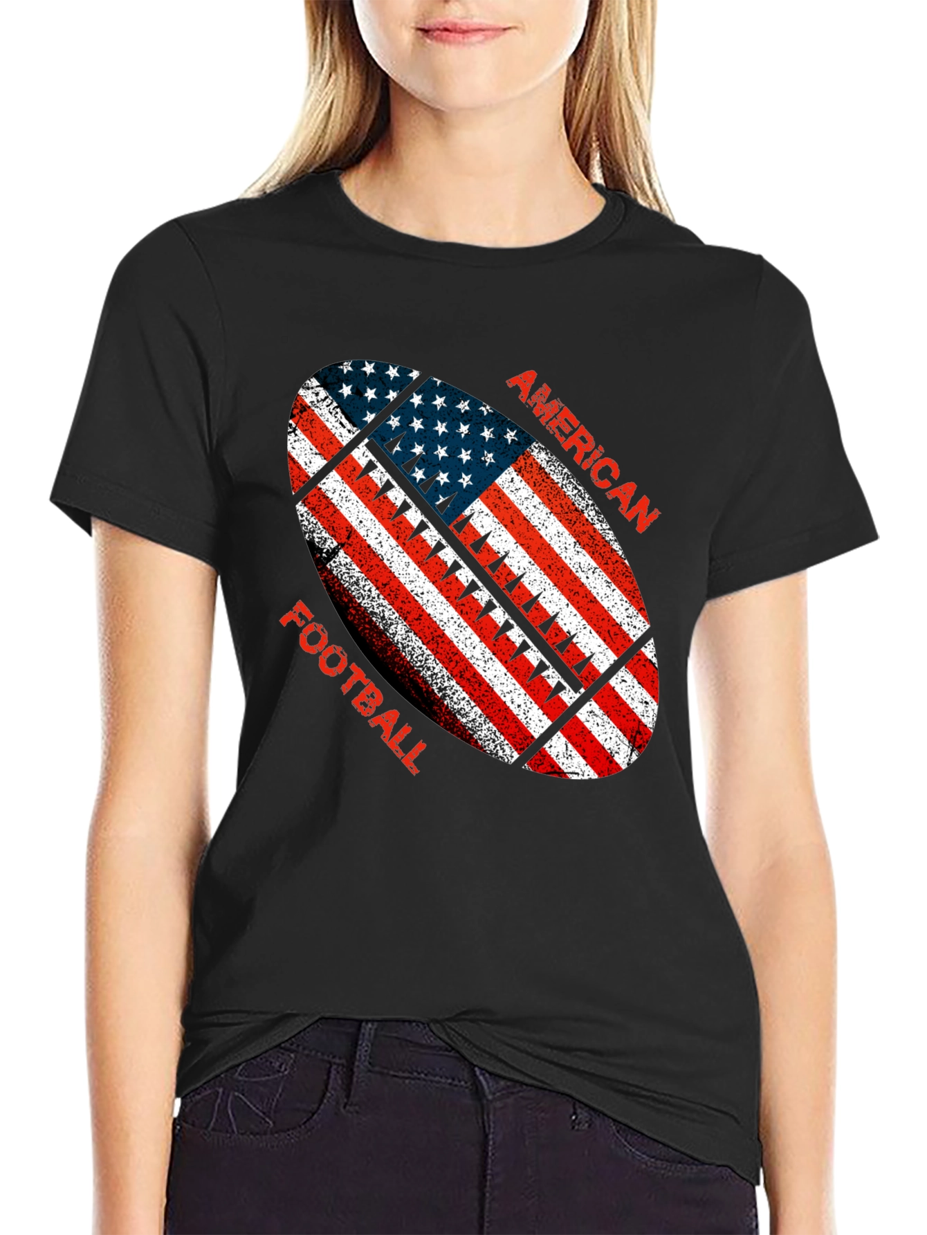 American Football USA Flag T-Shirt