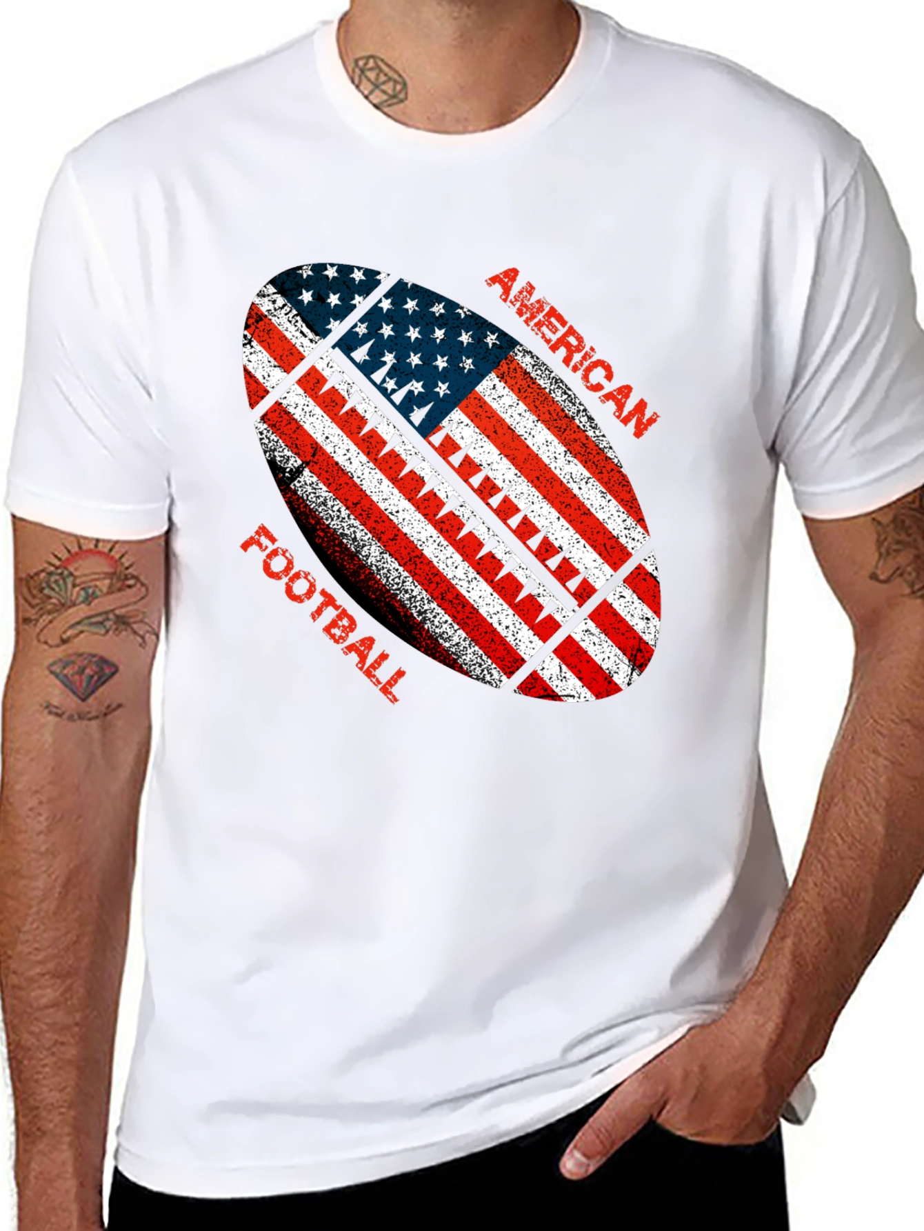 American Football USA Flag T-Shirt
