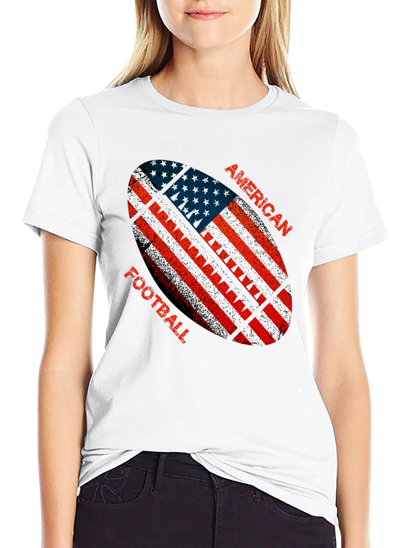 American Football USA Flag T-Shirt