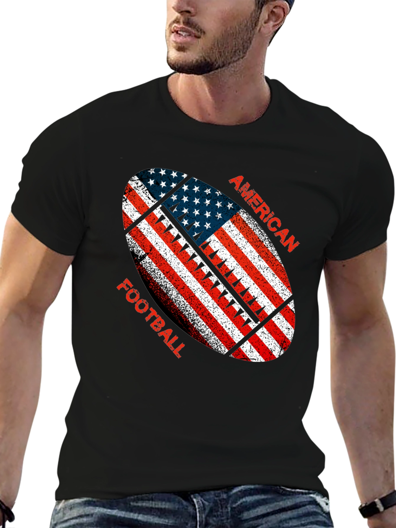 American Football USA Flag T-Shirt