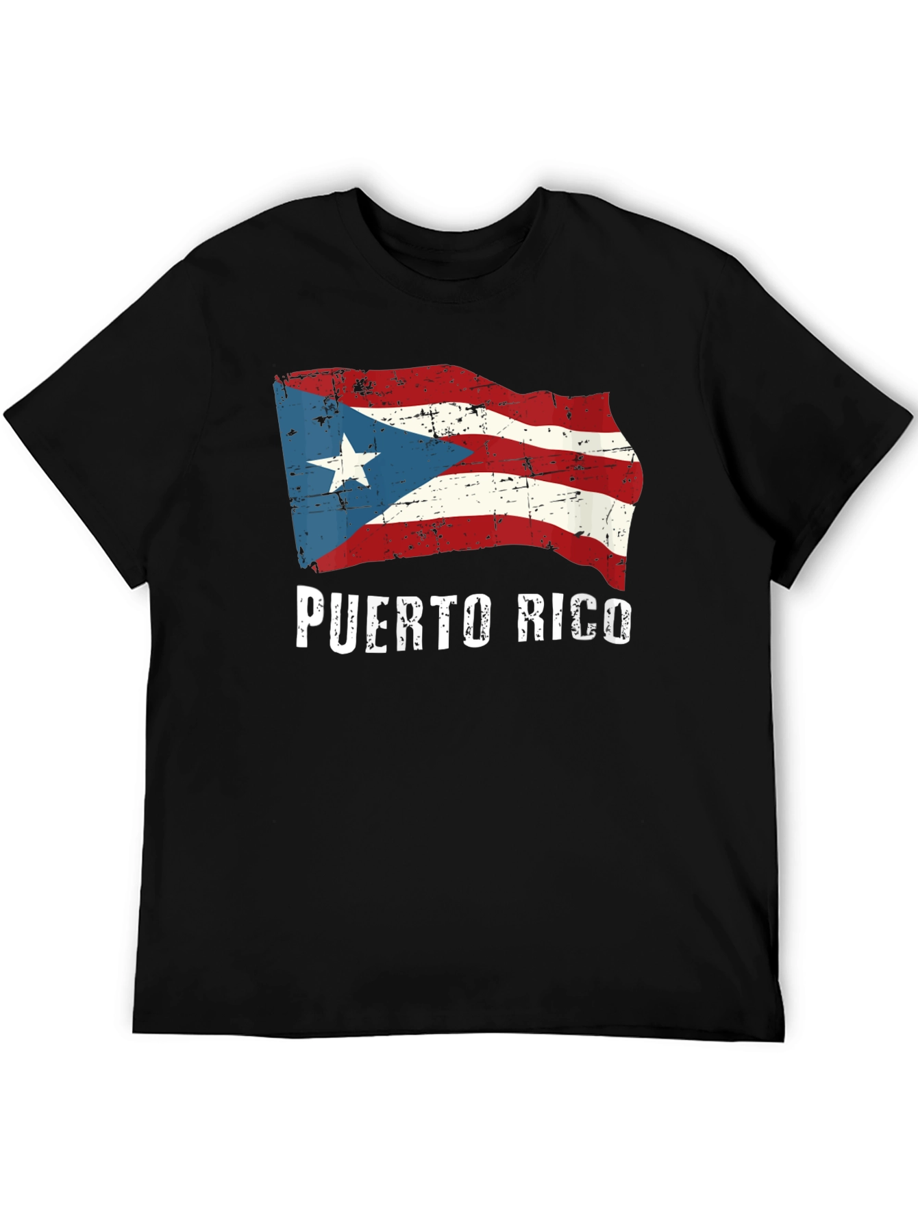 Puerto Rico Flag Graphic Black T-Shirt