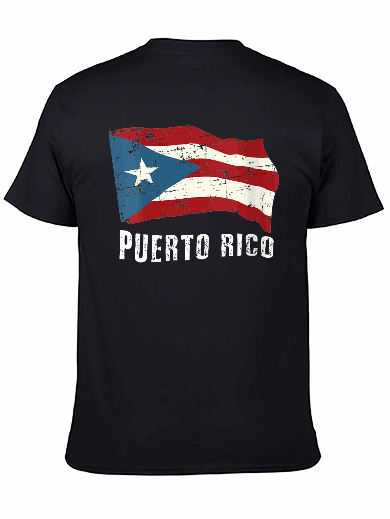 Puerto Rico Flag Graphic Black T-Shirt