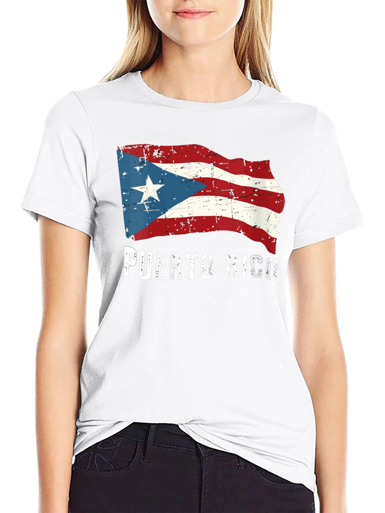 Puerto Rico Flag Graphic Black T-Shirt