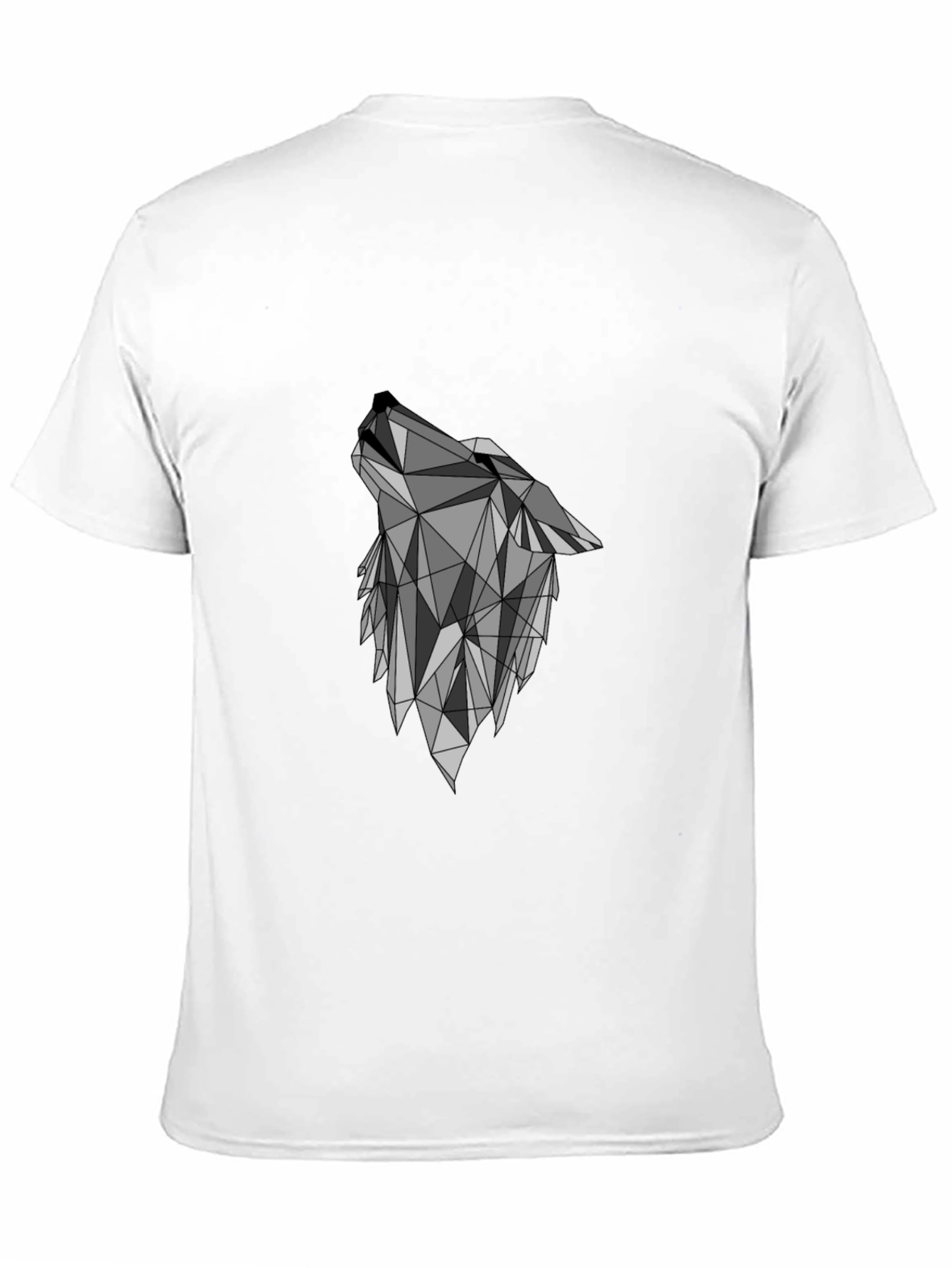 Geometric Wolf Graphic Black T-Shirt