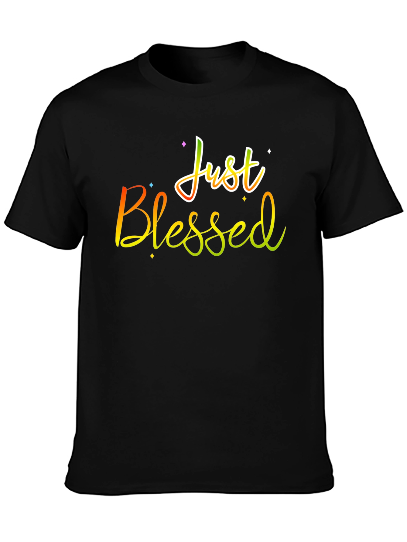 Just Blessed Graphic T-Shirt Black Cotton Tee