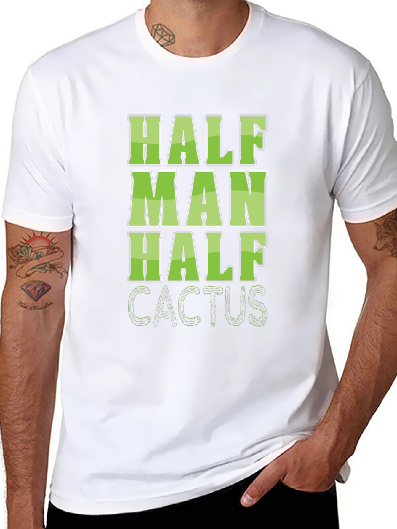 Half Man Half Cactus Graphic Tee