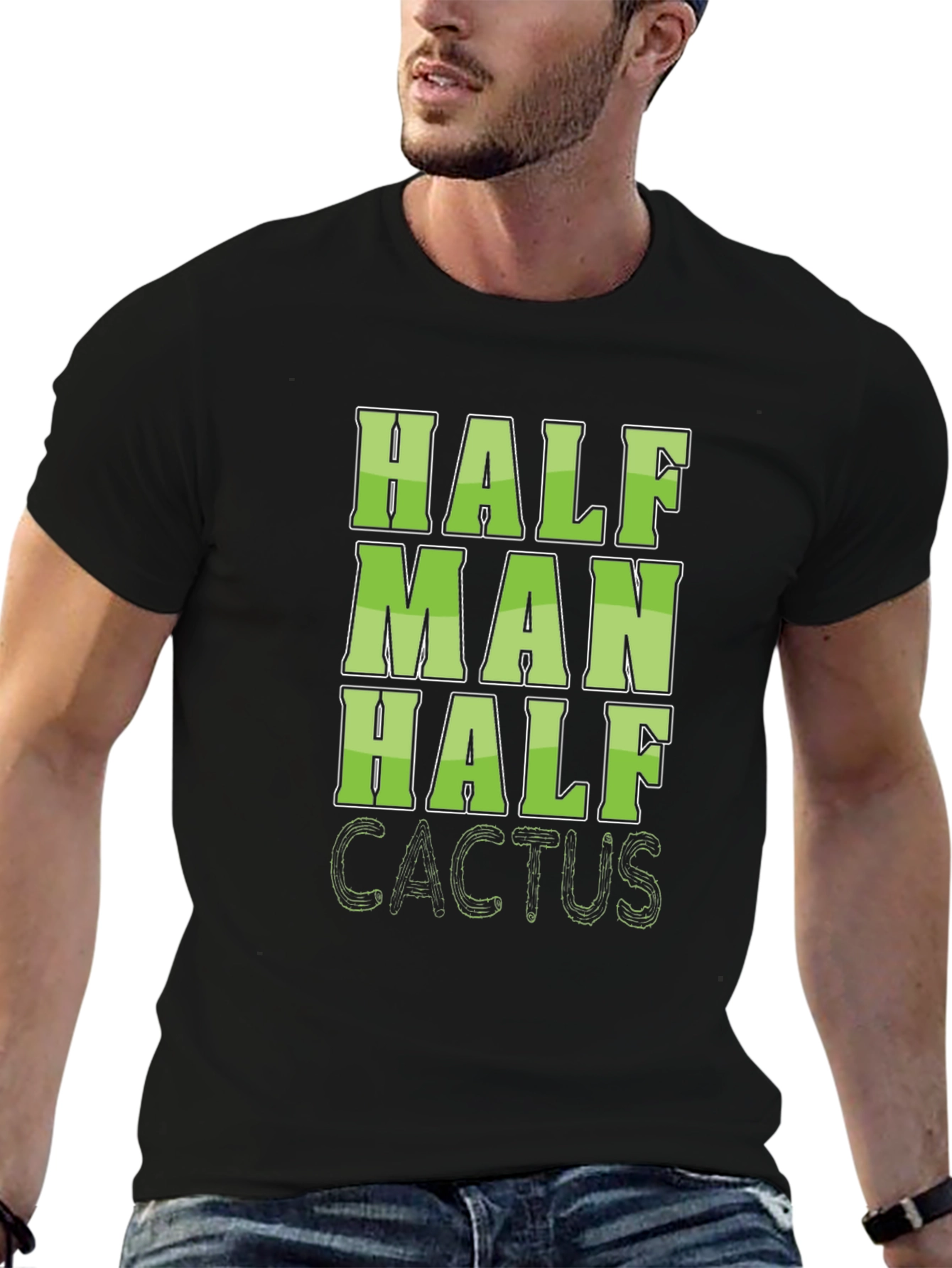 Half Man Half Cactus Graphic Tee