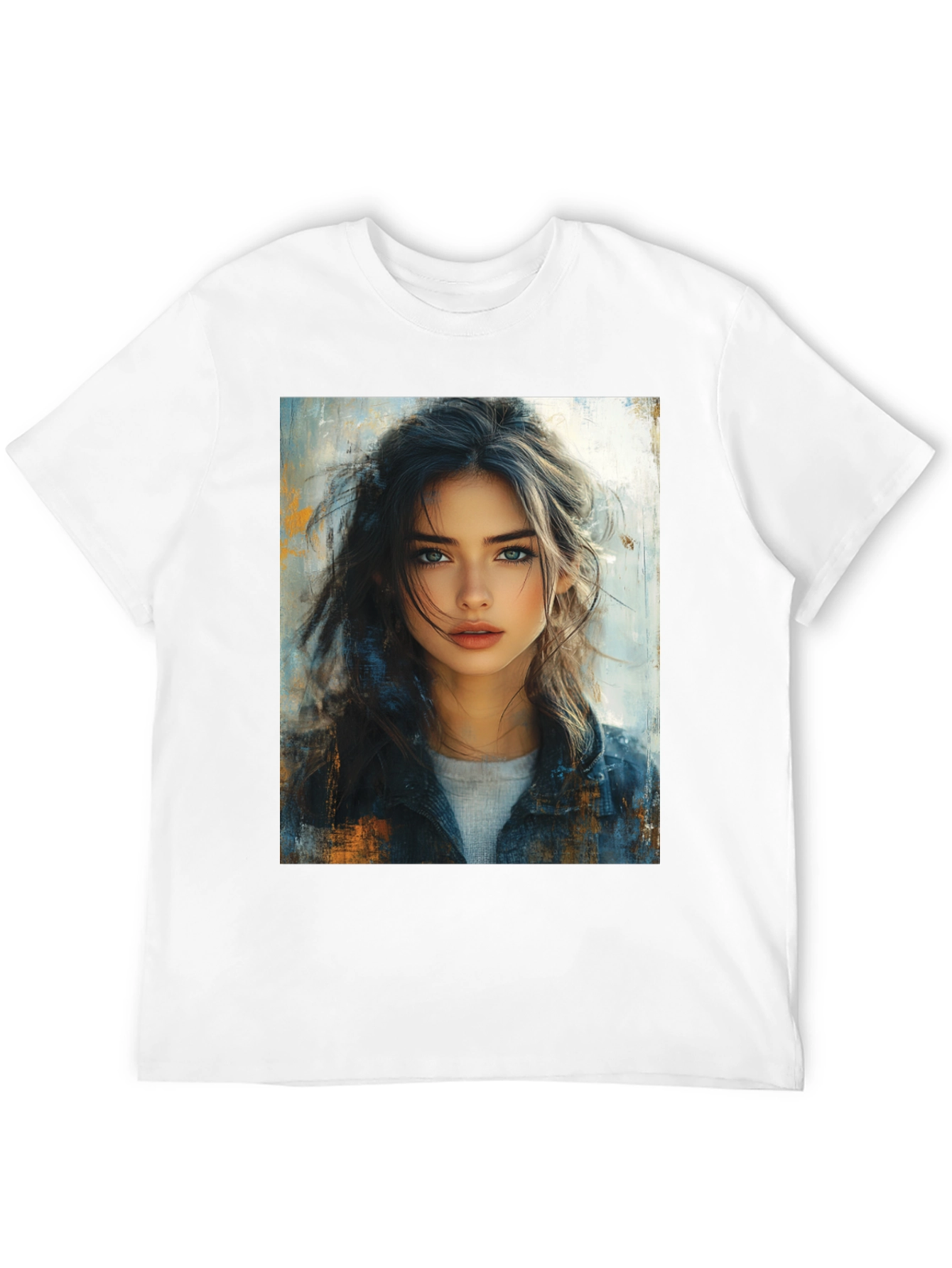 Painted Portrait Tee - Stylish Black T-Shirt