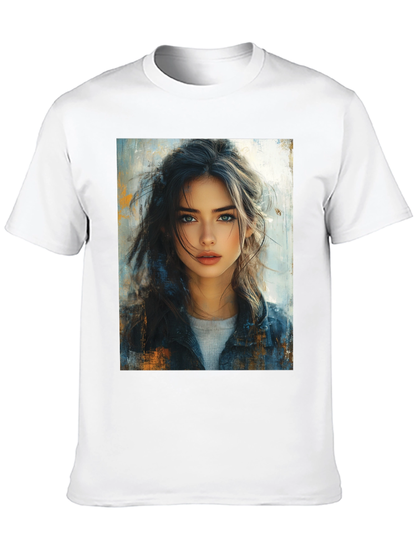 Painted Portrait Tee - Stylish Black T-Shirt