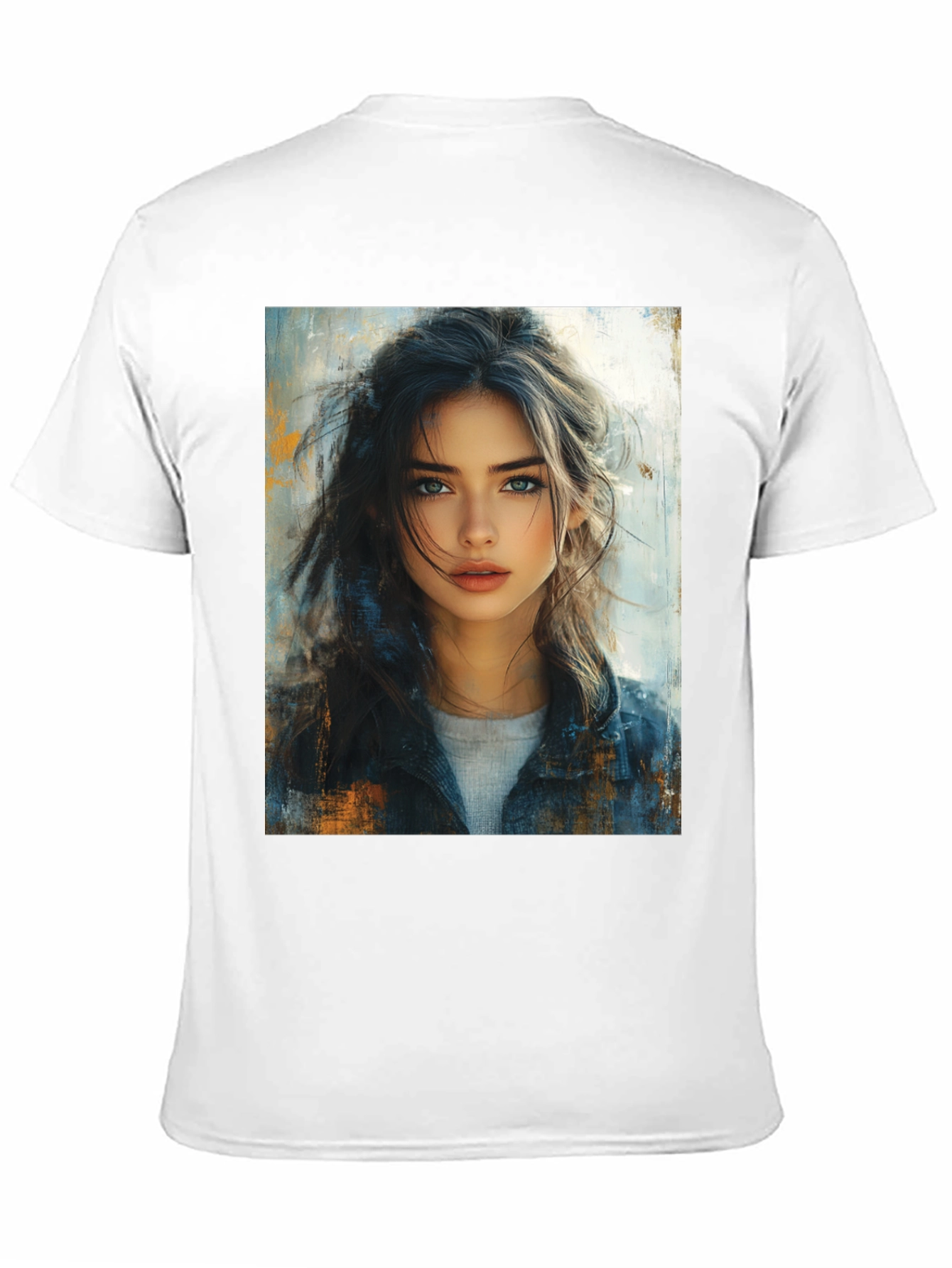 Painted Portrait Tee - Stylish Black T-Shirt