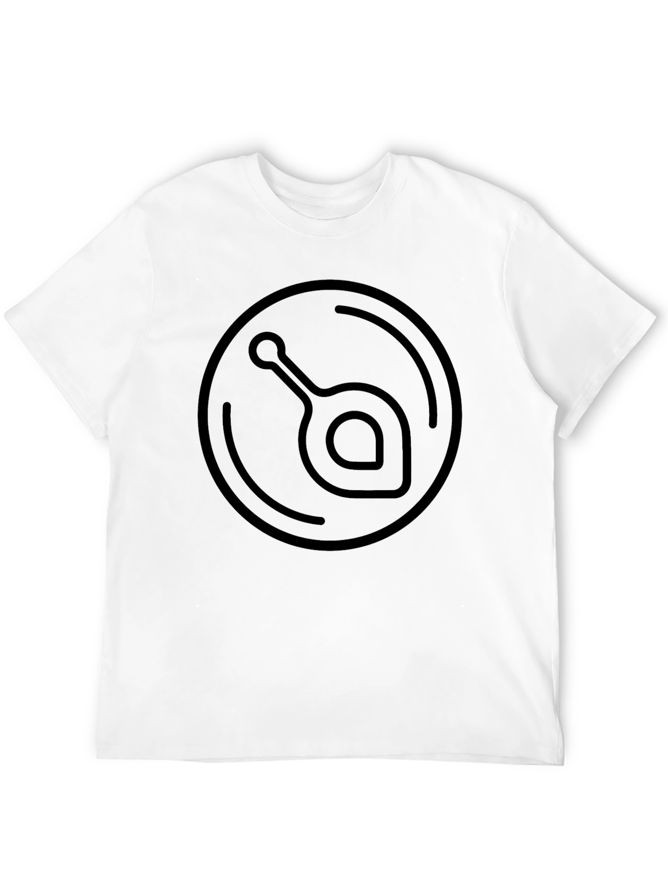 Black T-Shirt with Abstract Circle Logo Design