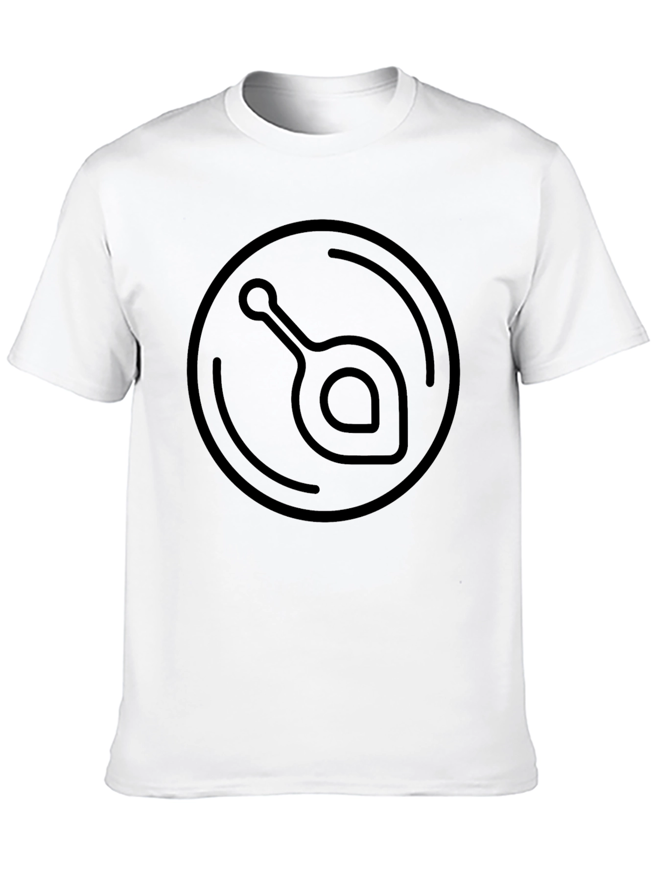 Black T-Shirt with Abstract Circle Logo Design