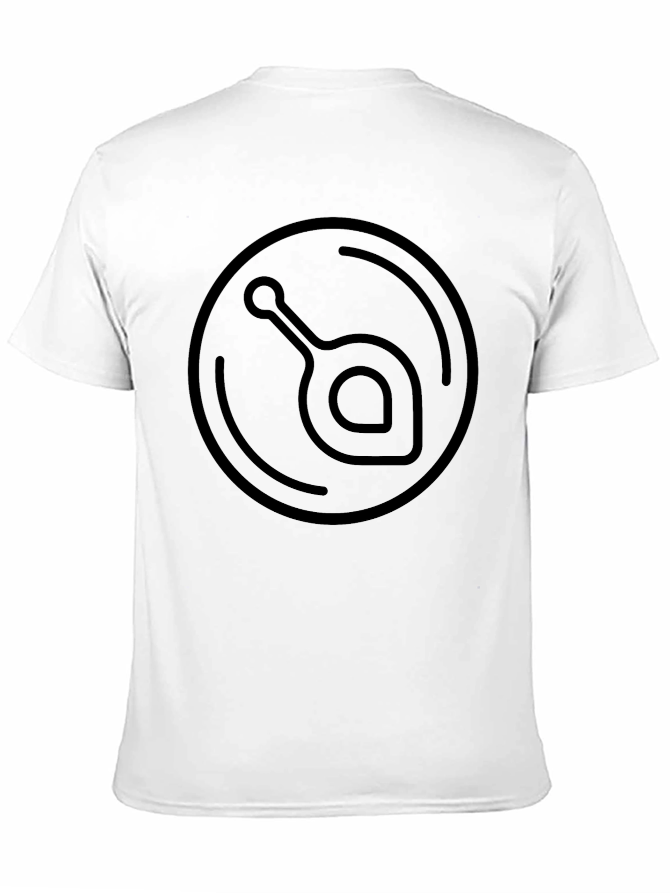 Black T-Shirt with Abstract Circle Logo Design